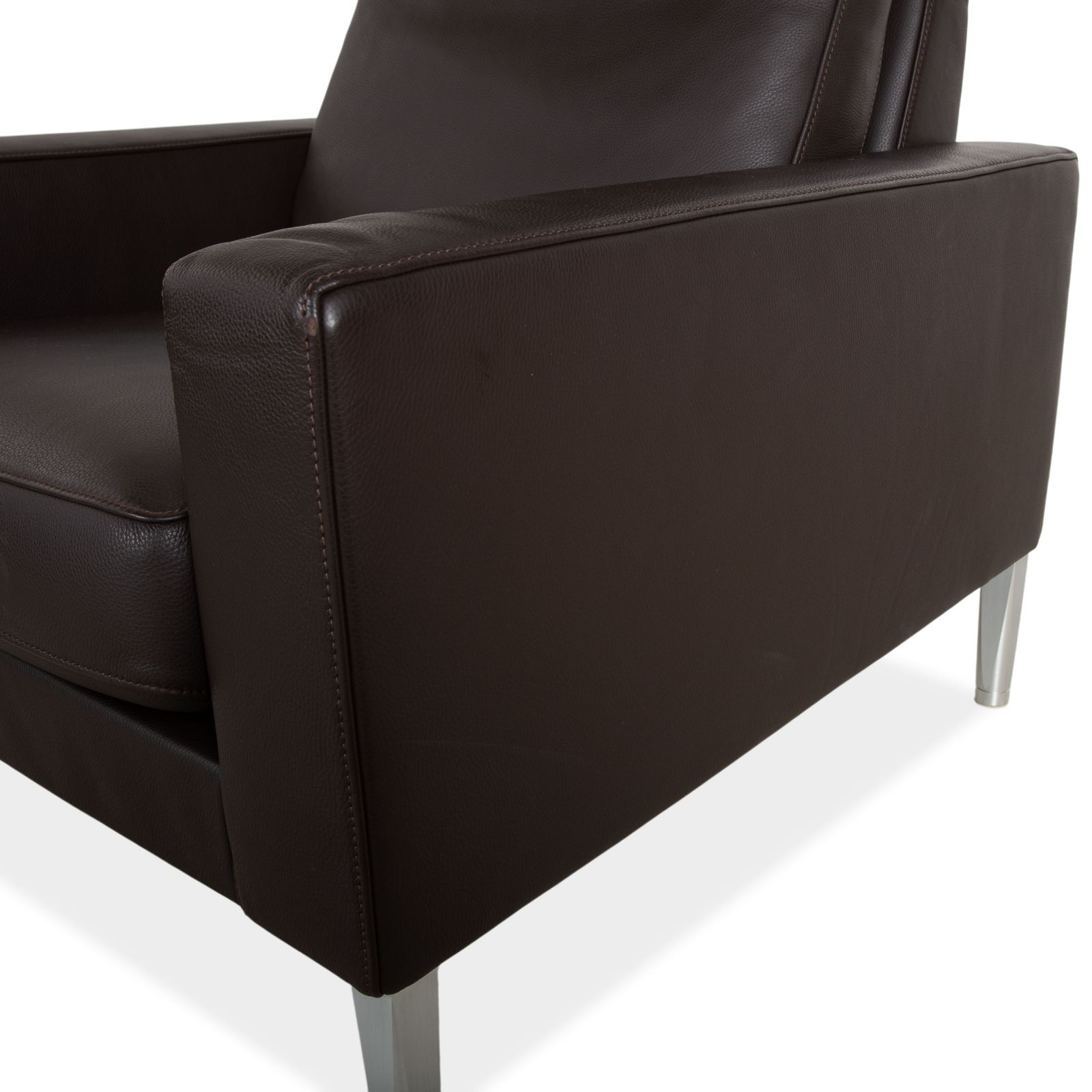 Fauteuil FSM en cuir marron foncé photo for sale