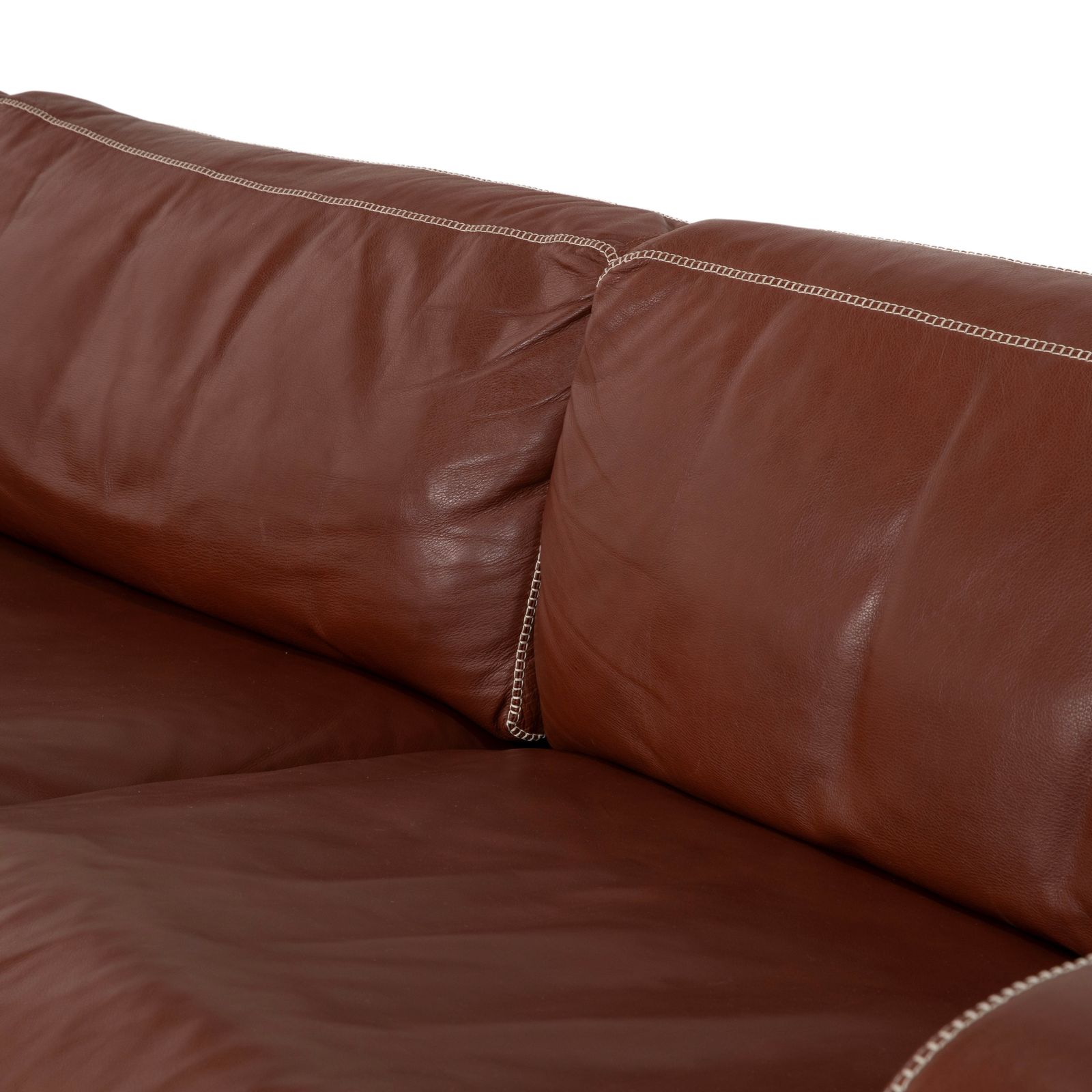 Canapé d'angle Machalke Valentino en cuir marron cognac photo Mobilier