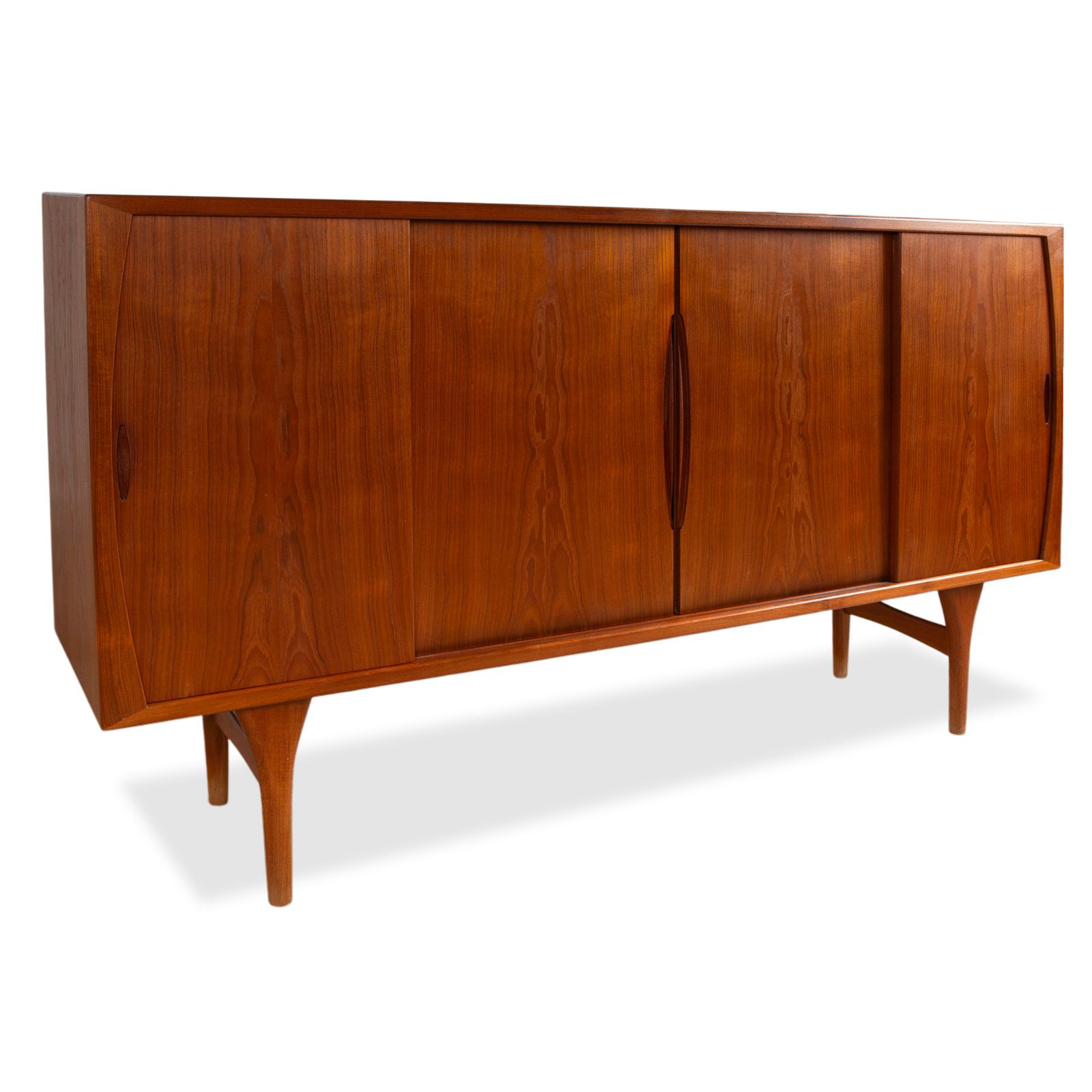Mid Century Houten Dressoir Bruin Vintage Teak Bruno Hansen Made In Denmark
