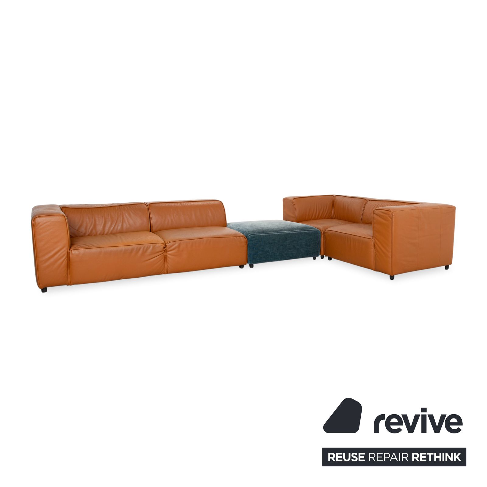 Boconcept Carmo Leather Corner Sofa Brown Cognac photo Furniture