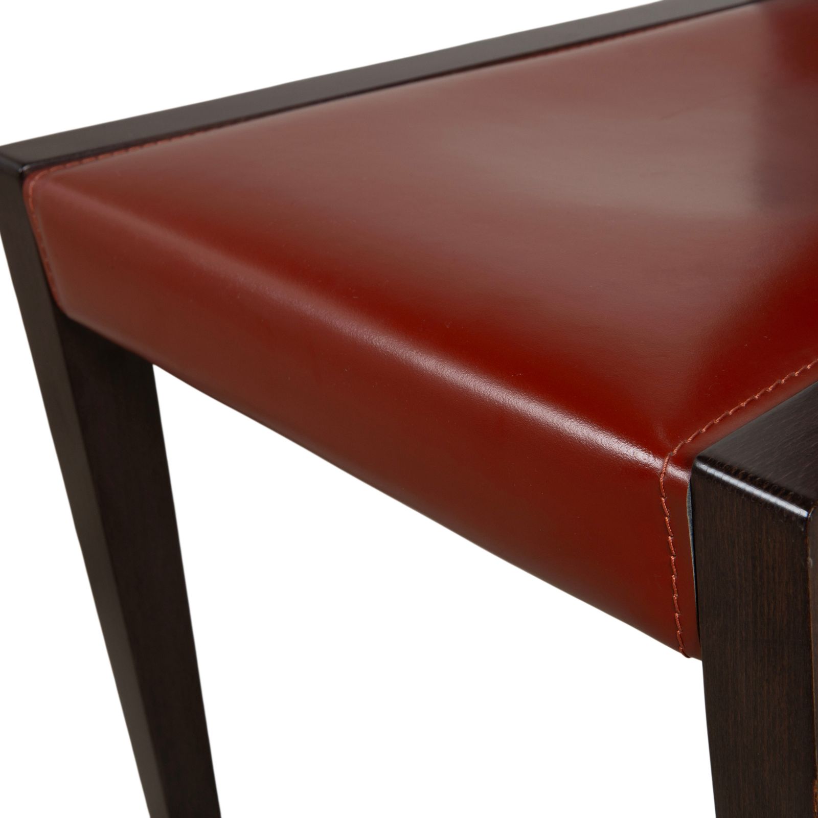 Set van 6 Roche Bobois stoelen, leer, rood/bruin, hout, eetkamer photo Meubels