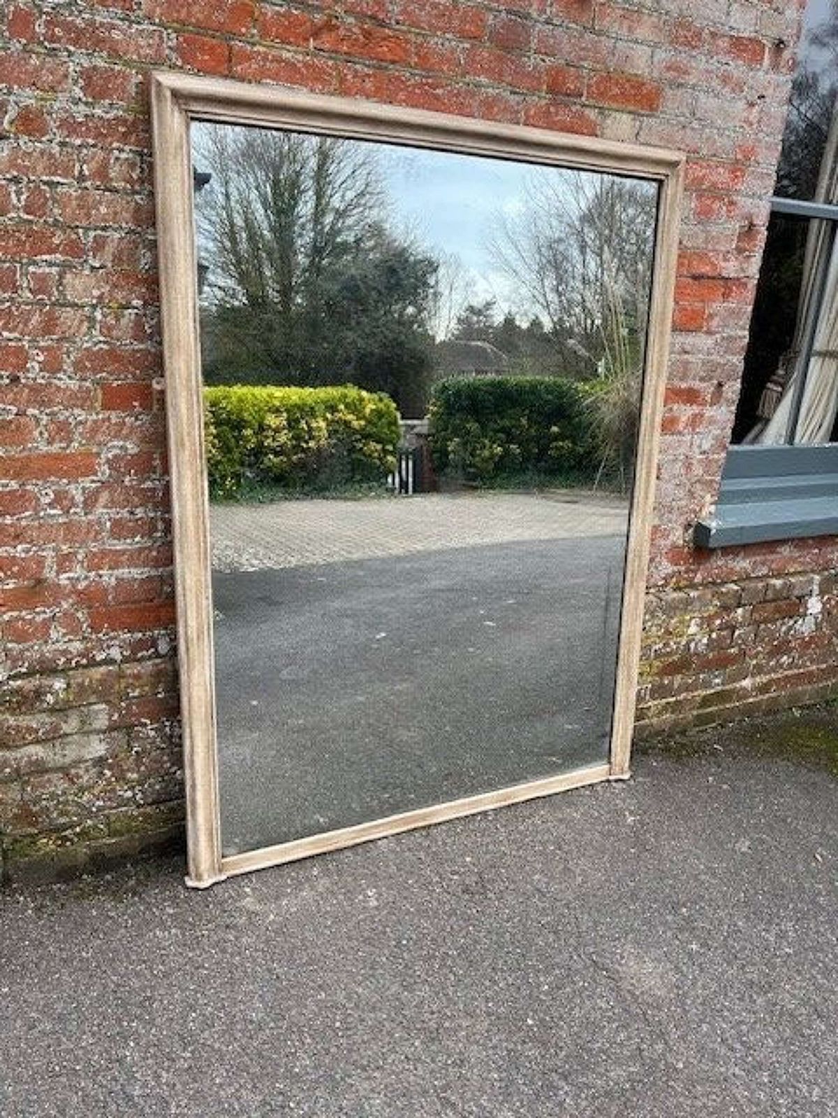 A Superb Large Antique English 19th C Carved Painted Overmantle Mirror