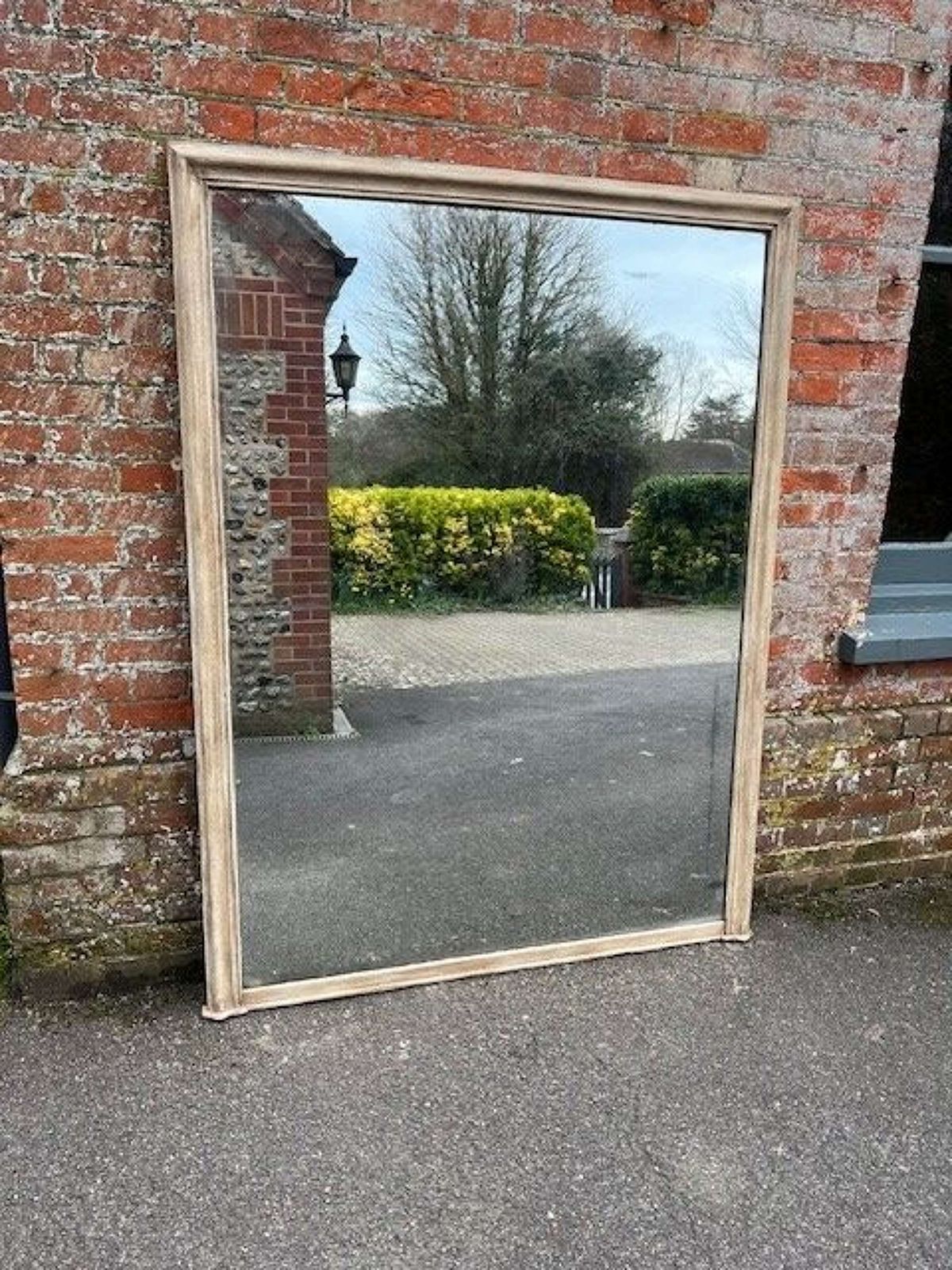 A Superb Large Antique English 19th C Carved Painted Overmantle Mirror photo vinterior