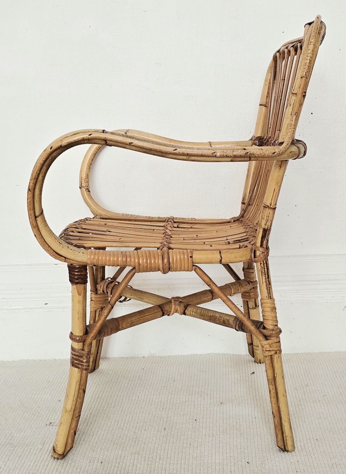 A Mid Century Italian Bamboo Chair. photo vinterior
