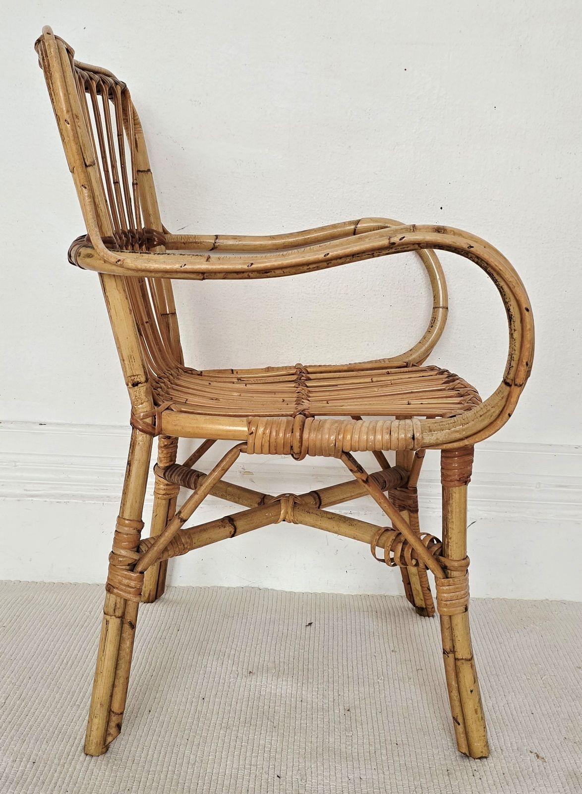 A Mid Century Italian Bamboo Chair. photo vintage
