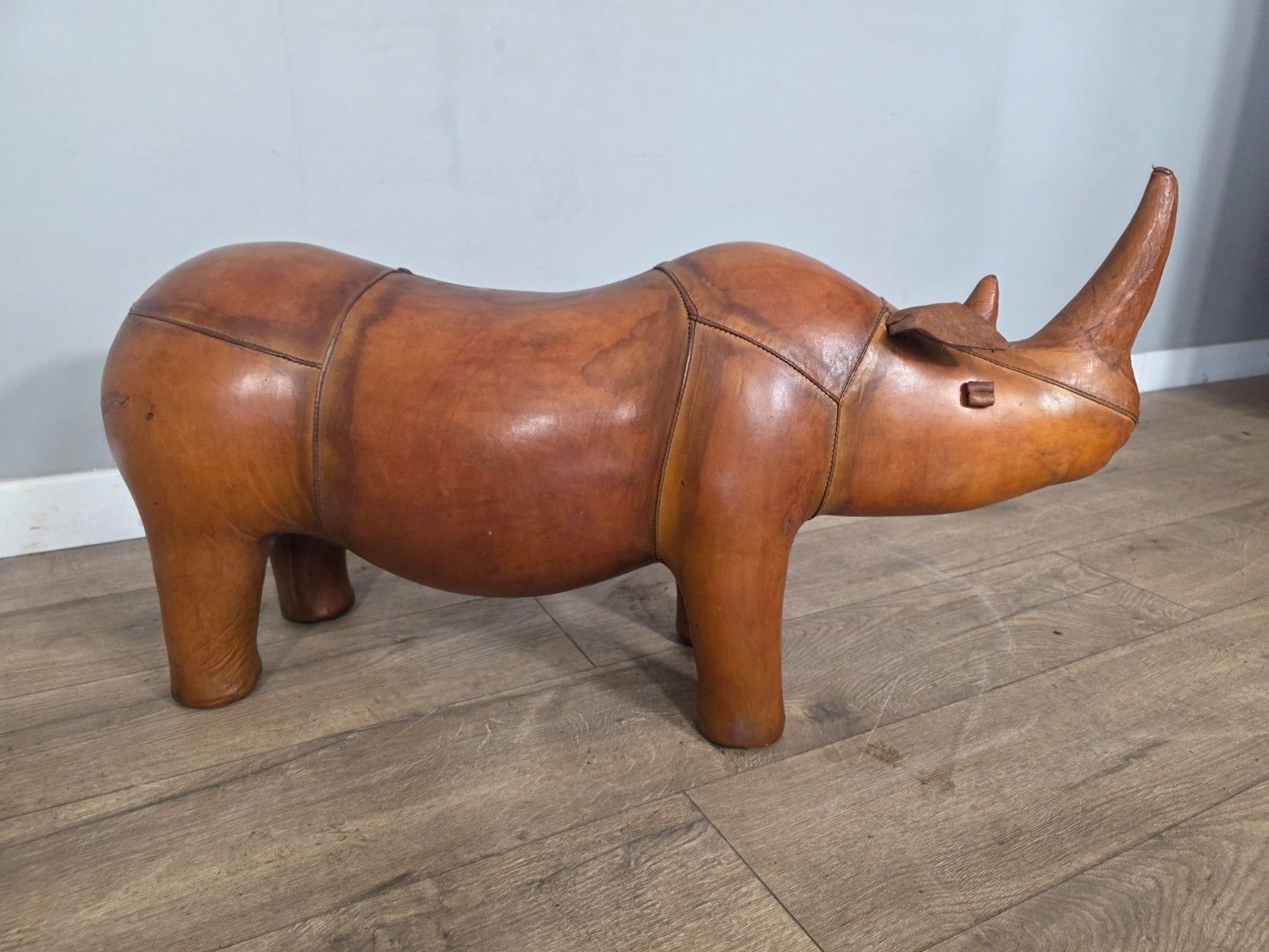 Large Leather Dimitri Omersa For Liberty London Rhino Footstool photo Furniture
