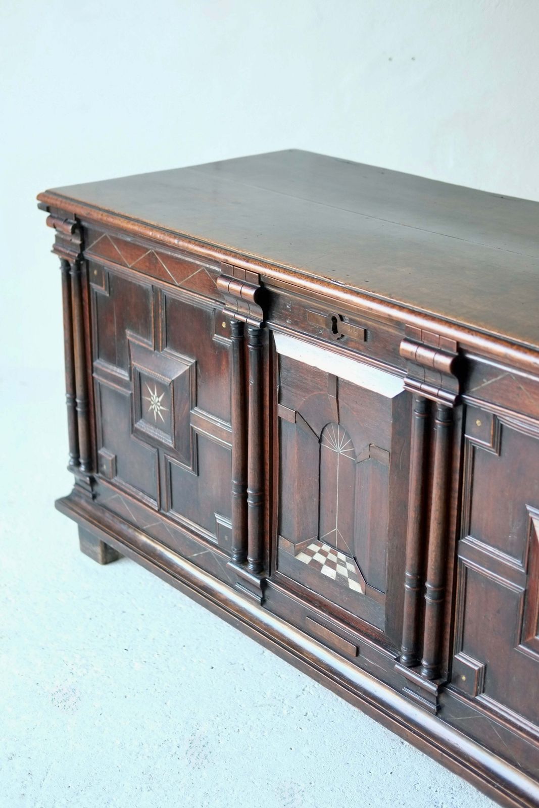 Charles II Anglo Dutch Coffer, 1600s photo vintage
