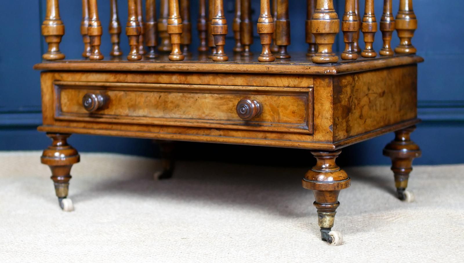 Victorian 19th Century Walnut Canterbury Magazine Rack photo furniture