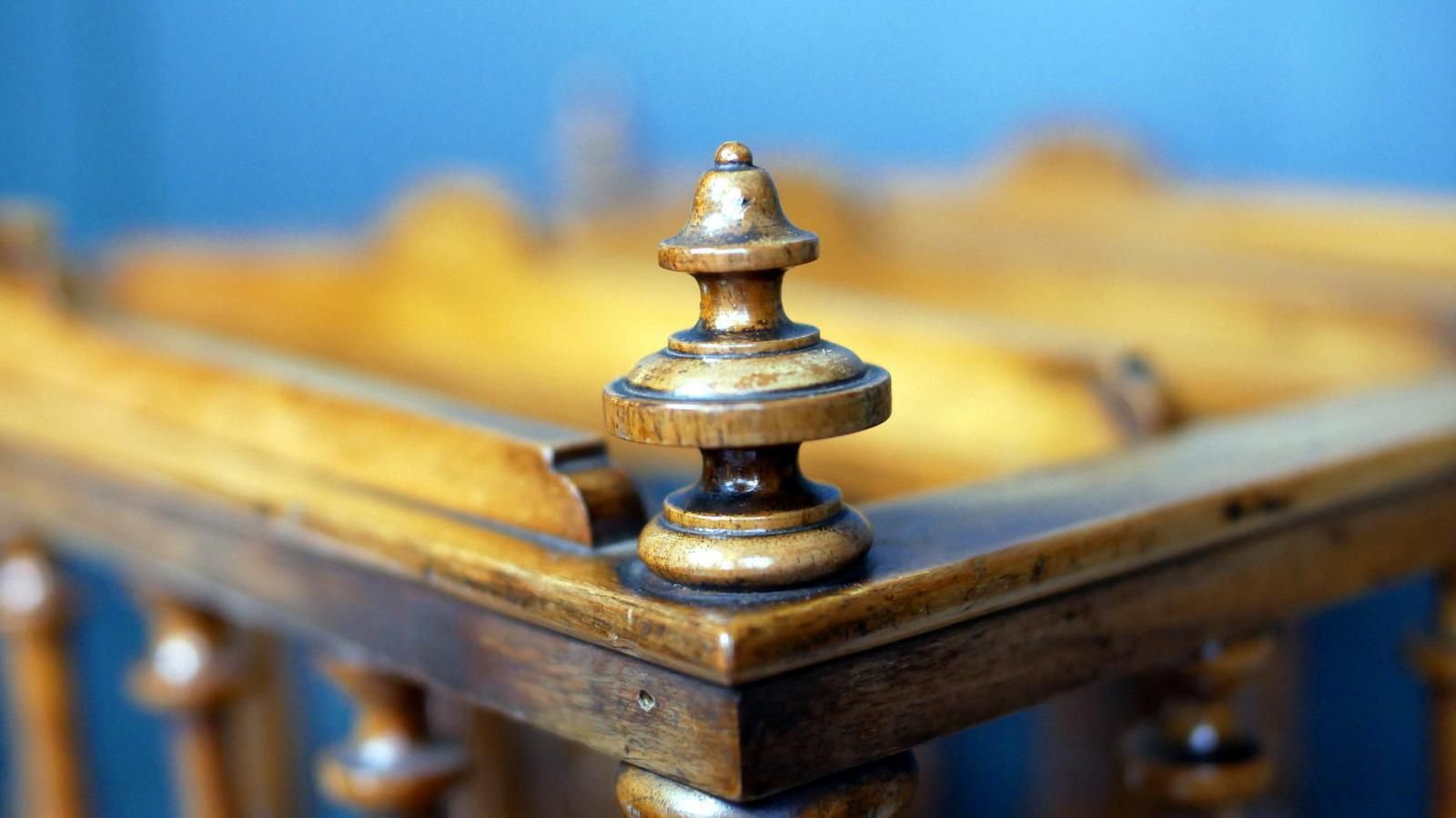 photo for sale Victorian 19th Century Walnut Canterbury Magazine Rack