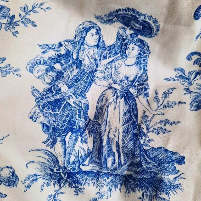 Vintage Pair Of Pencil Pleat Cotton Lined Toile Blue And White Window Bay Curtains By Sandow And Bourne England H 133 Cm photo buy