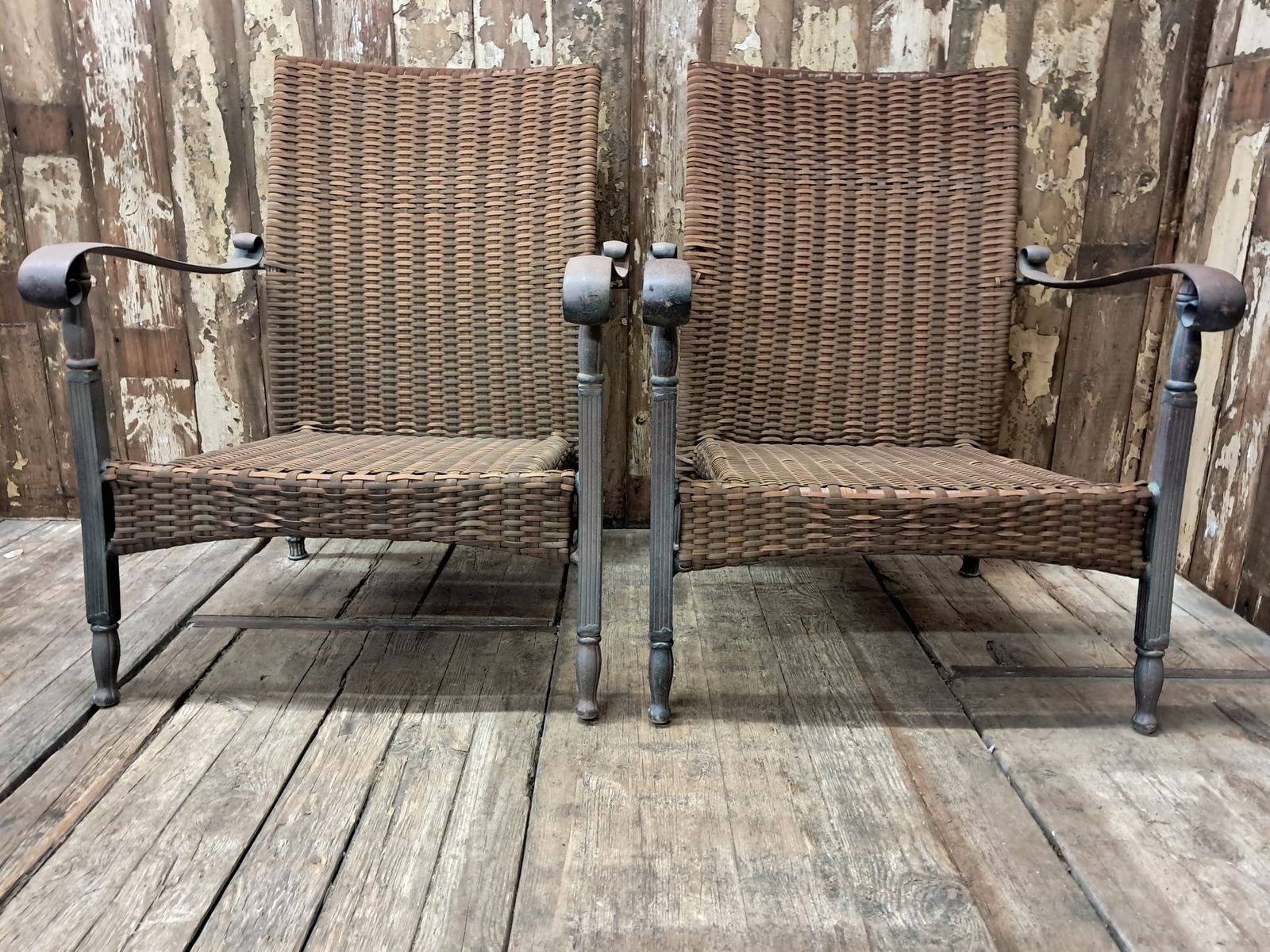 Set Of Four Rattan Garden Armchairs photo vinterior