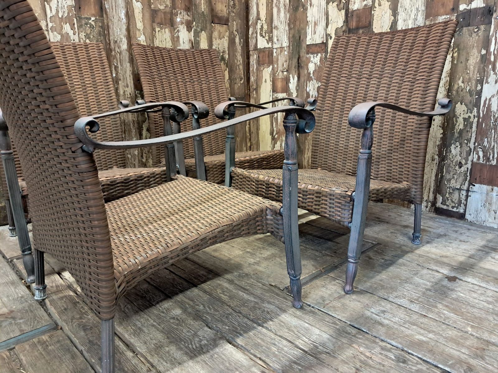 Set Of Four Rattan Garden Armchairs photo buy