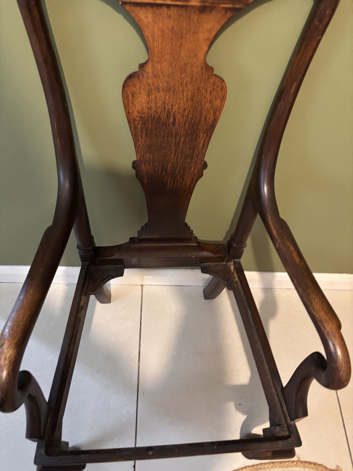 Queen Ann Revival Mahogany Nursery Chair photo buy