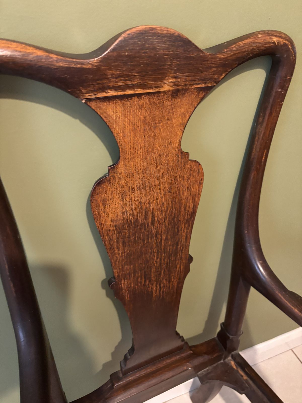 Queen Ann Revival Mahogany Nursery Chair photo vintage