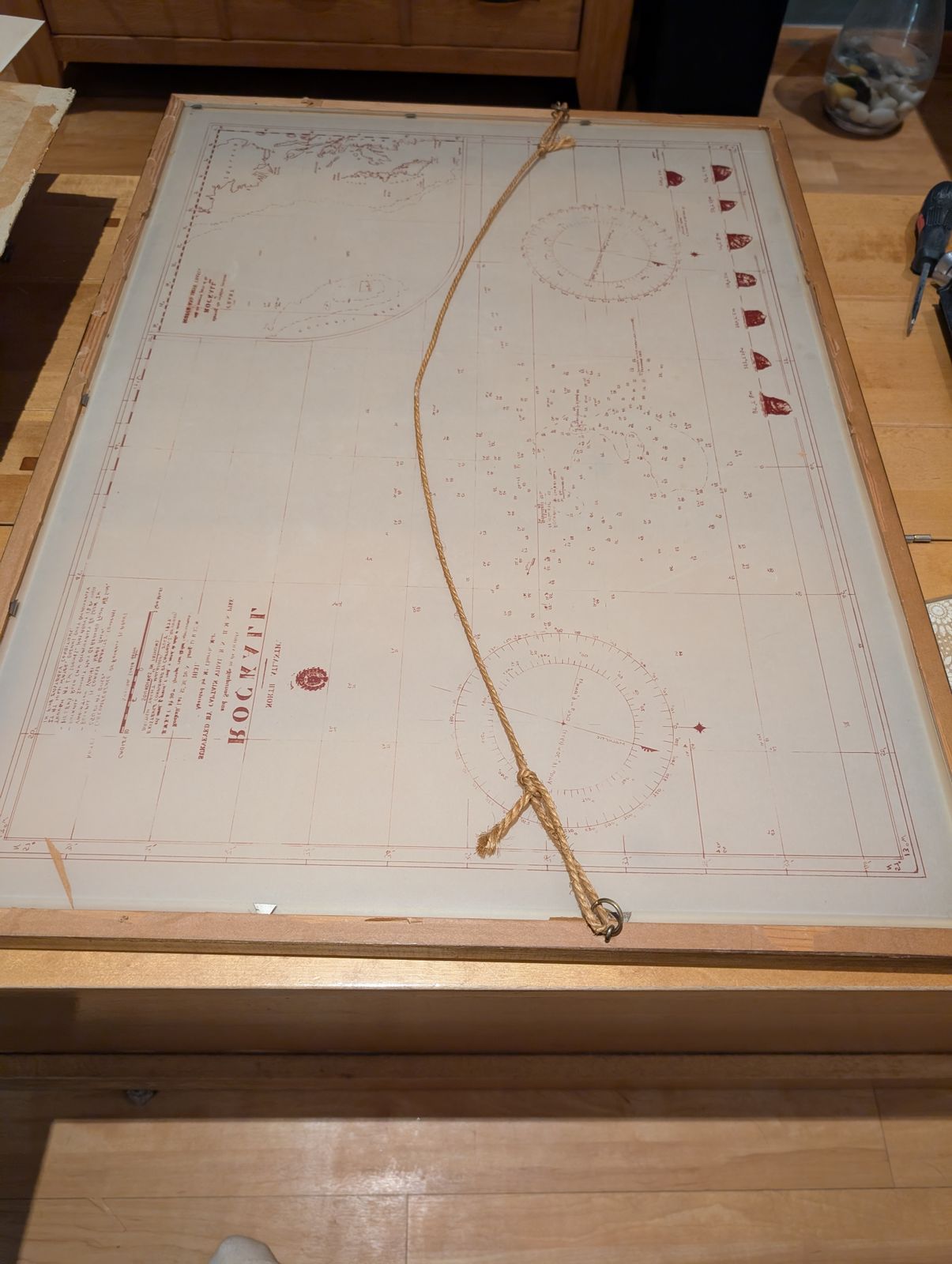 photo furniture Vintage Navigational Chart Of Rockall 1970s 70s Nautical Wall Art Shipping Forecast