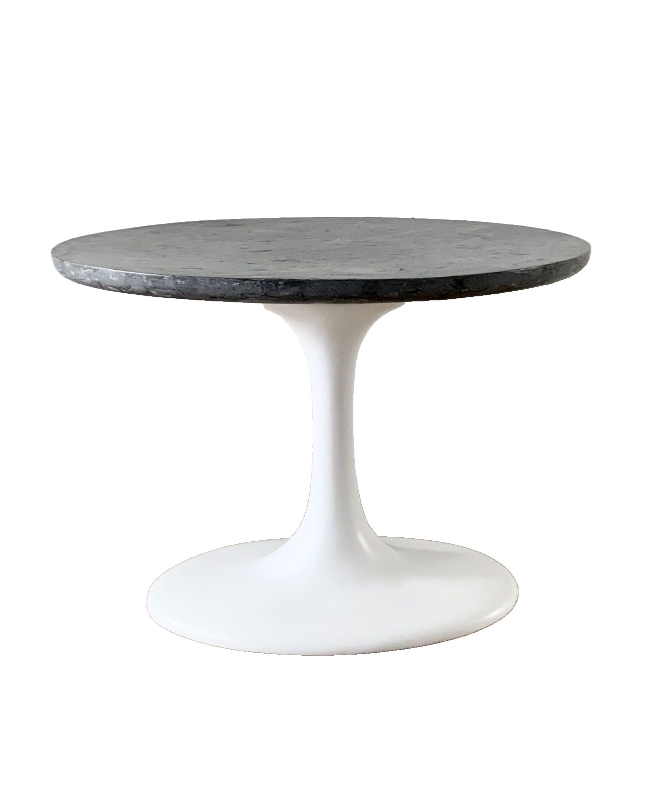 Tulip Pedestal Dining Table With Round Grey Concrete Table  Top D101 Cm X H74 Cm