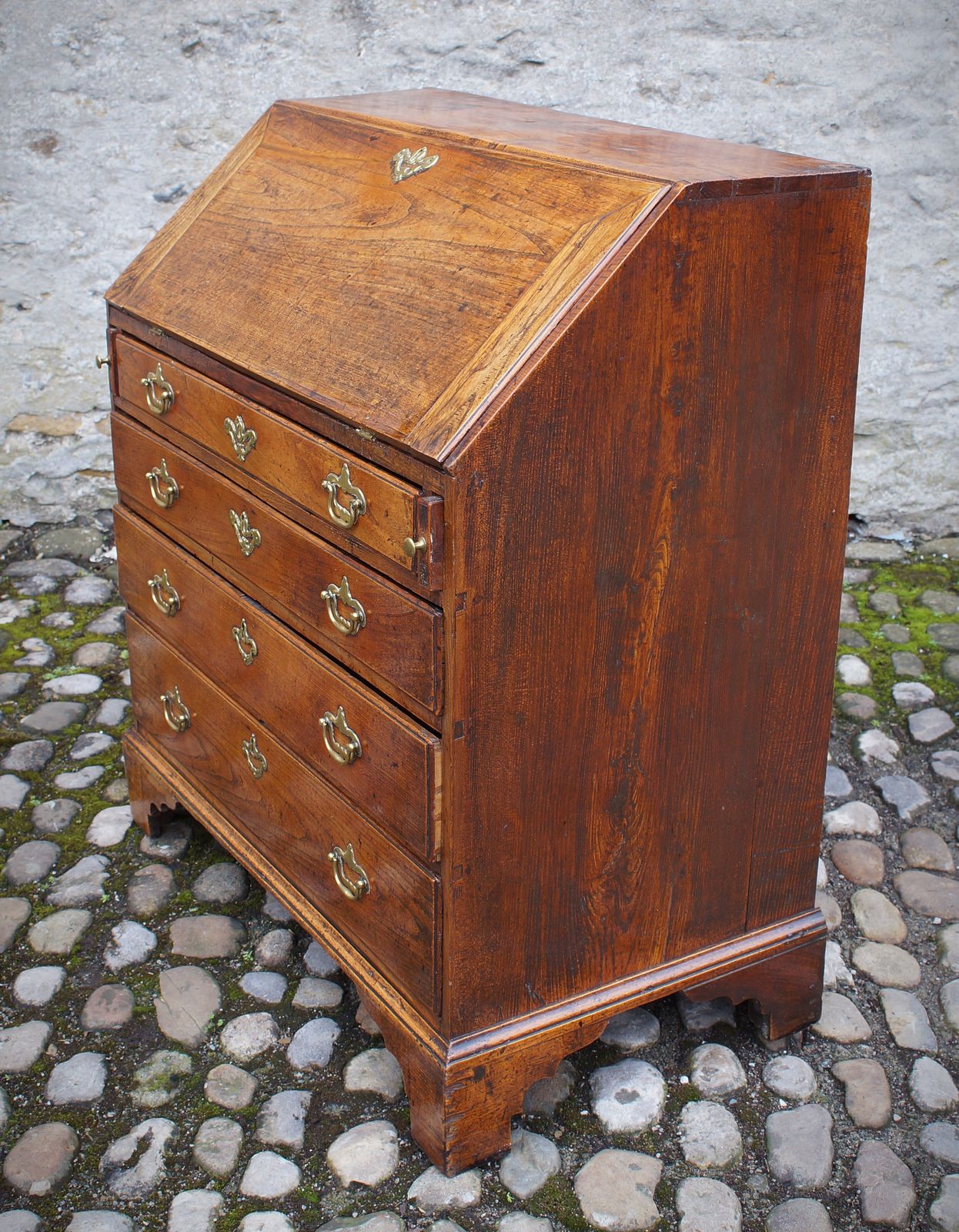 Early 18th Century Elm Bureau, 1700s photo vintage