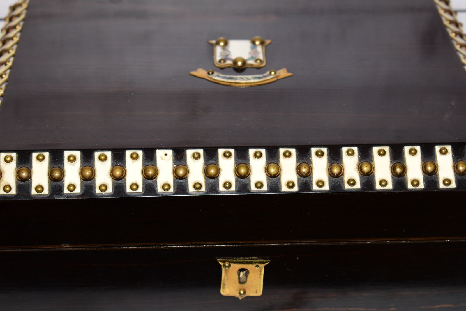 Victorian Lady's Sewing Workbox Full Of Original Contents Including Rare Set Of Mother Of Pearl Spools photo for sale