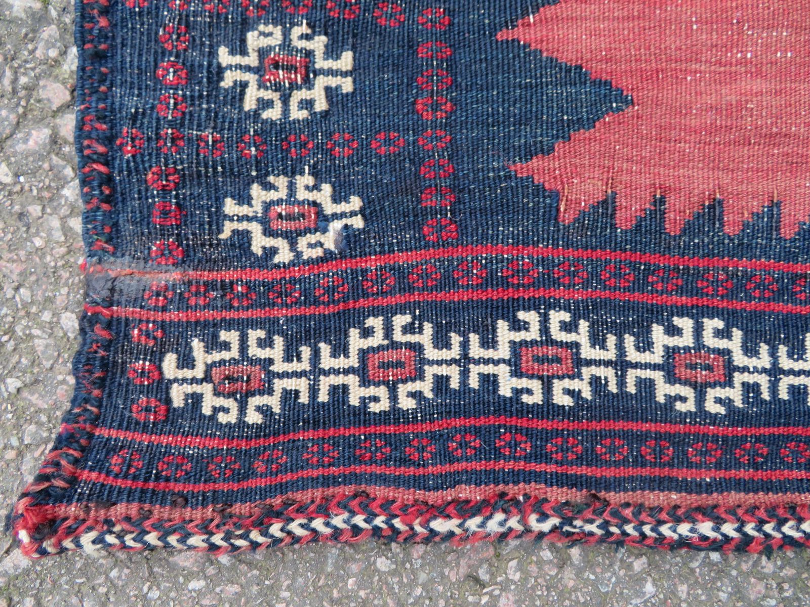 Antique Asian Dining Or Bread Sofreh Rug. 112cm X 115cm. photo Textiles