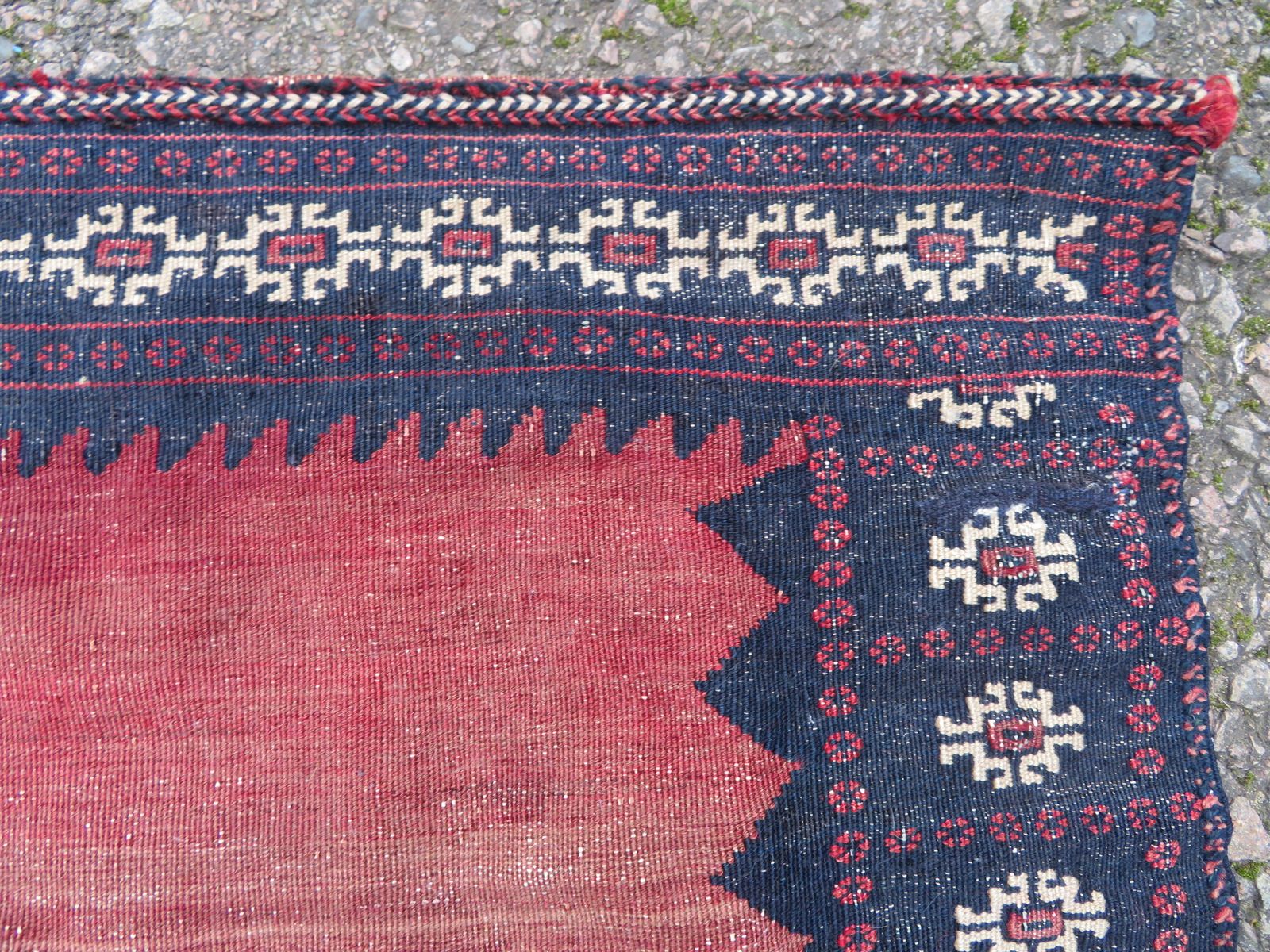Antique Asian Dining Or Bread Sofreh Rug. 112cm X 115cm. photo vinterior