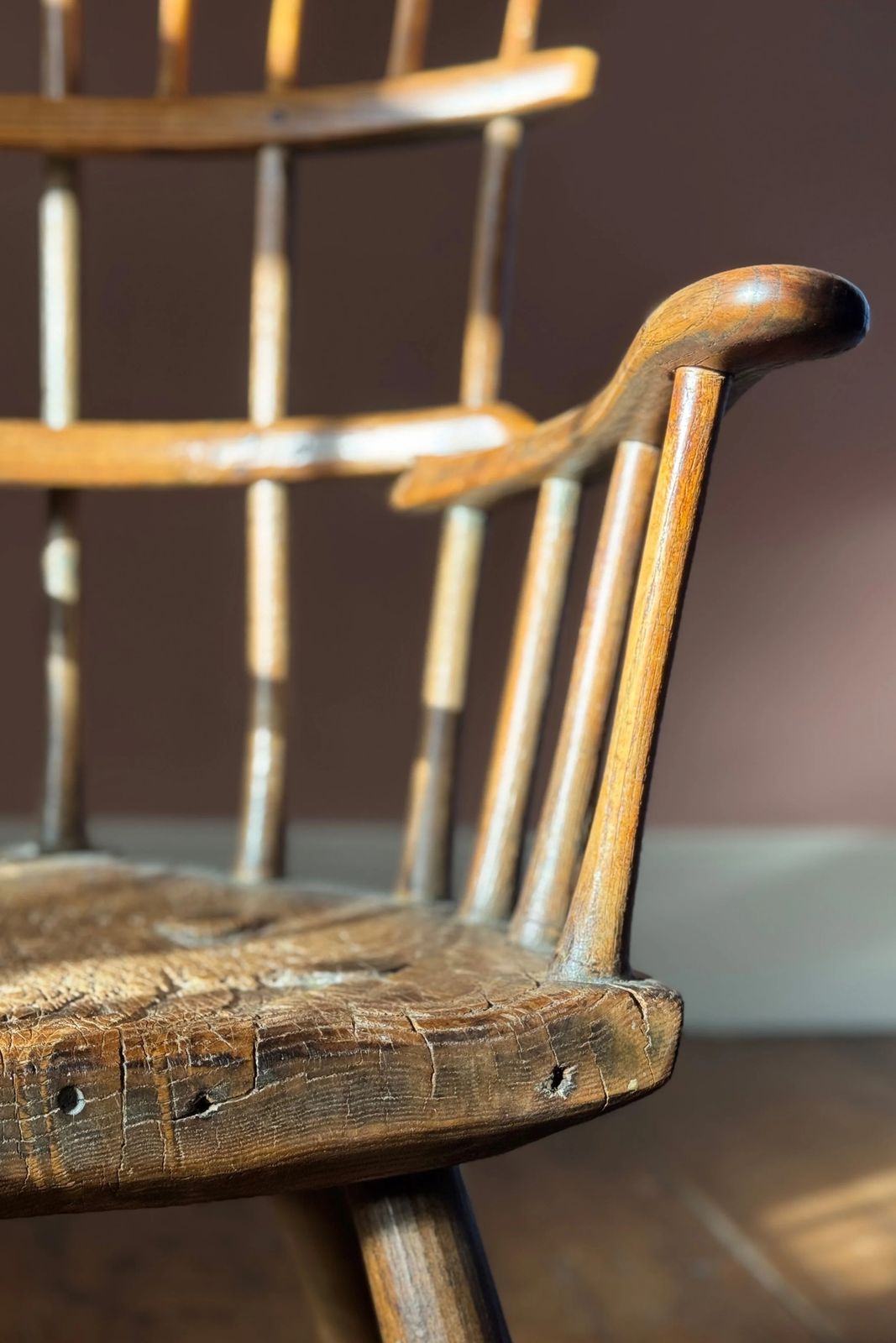 Furniture A Rare 18th Century Triple Comb Back Stick Chair photo