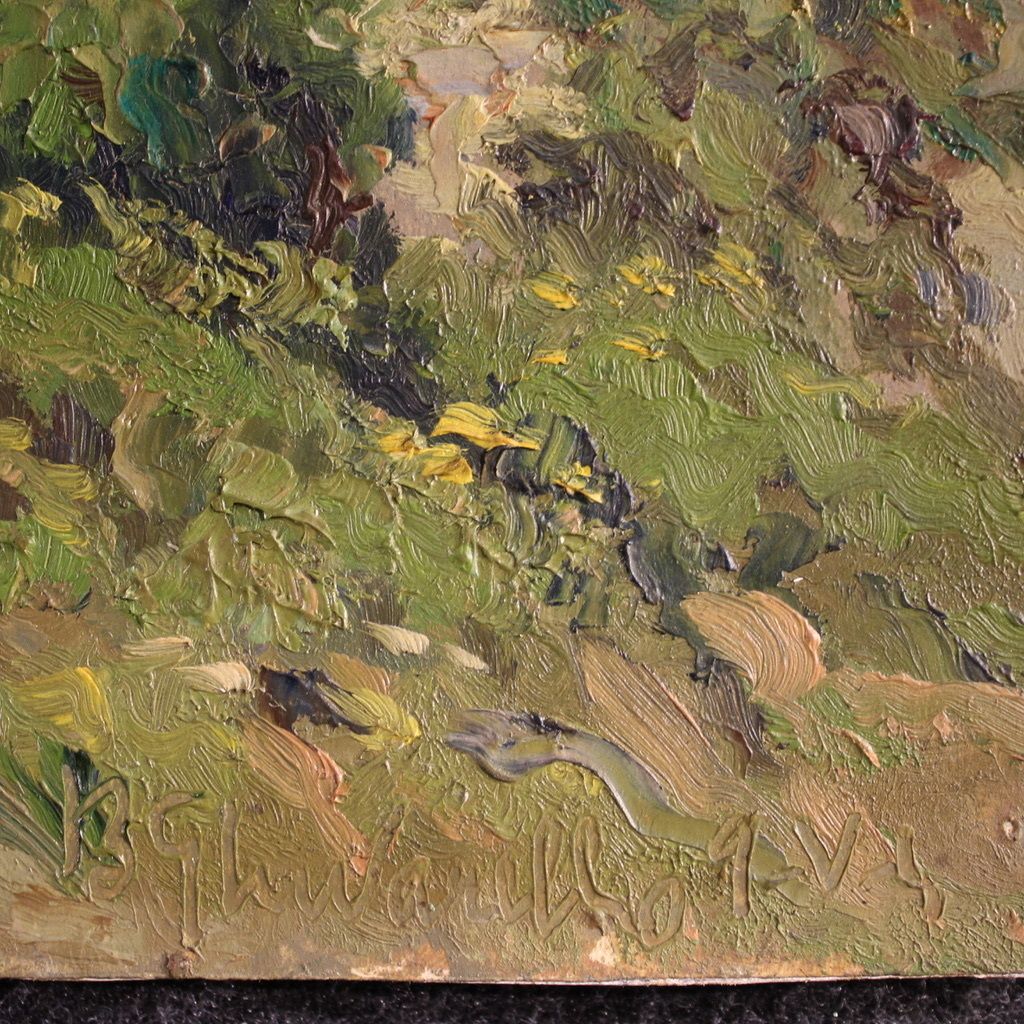 photo for sale Signed Italian Landscape Painting From The 20th Century