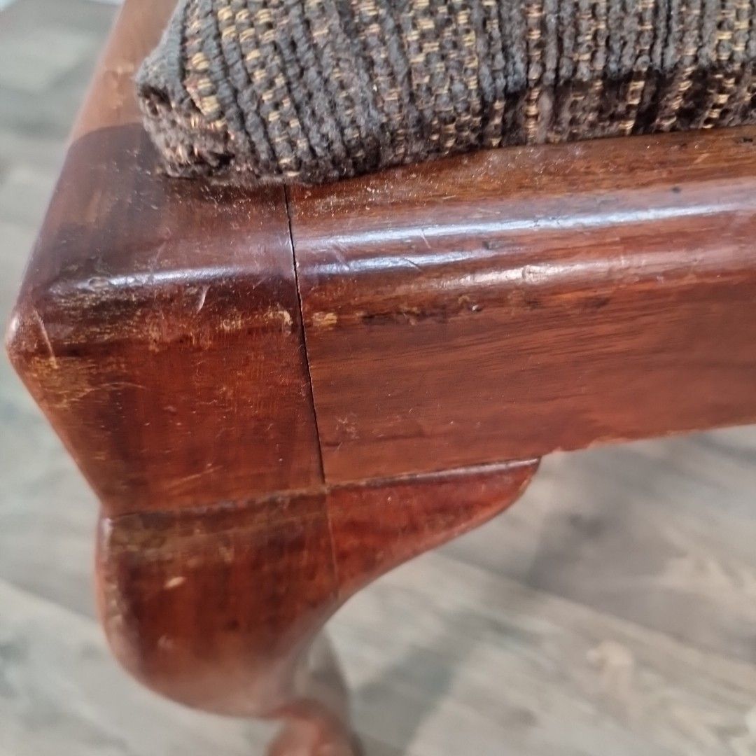 Antique Mahogany Dining Chairs Pair Cabriole Legs Desk Hall Seating Wooden photo 130.0