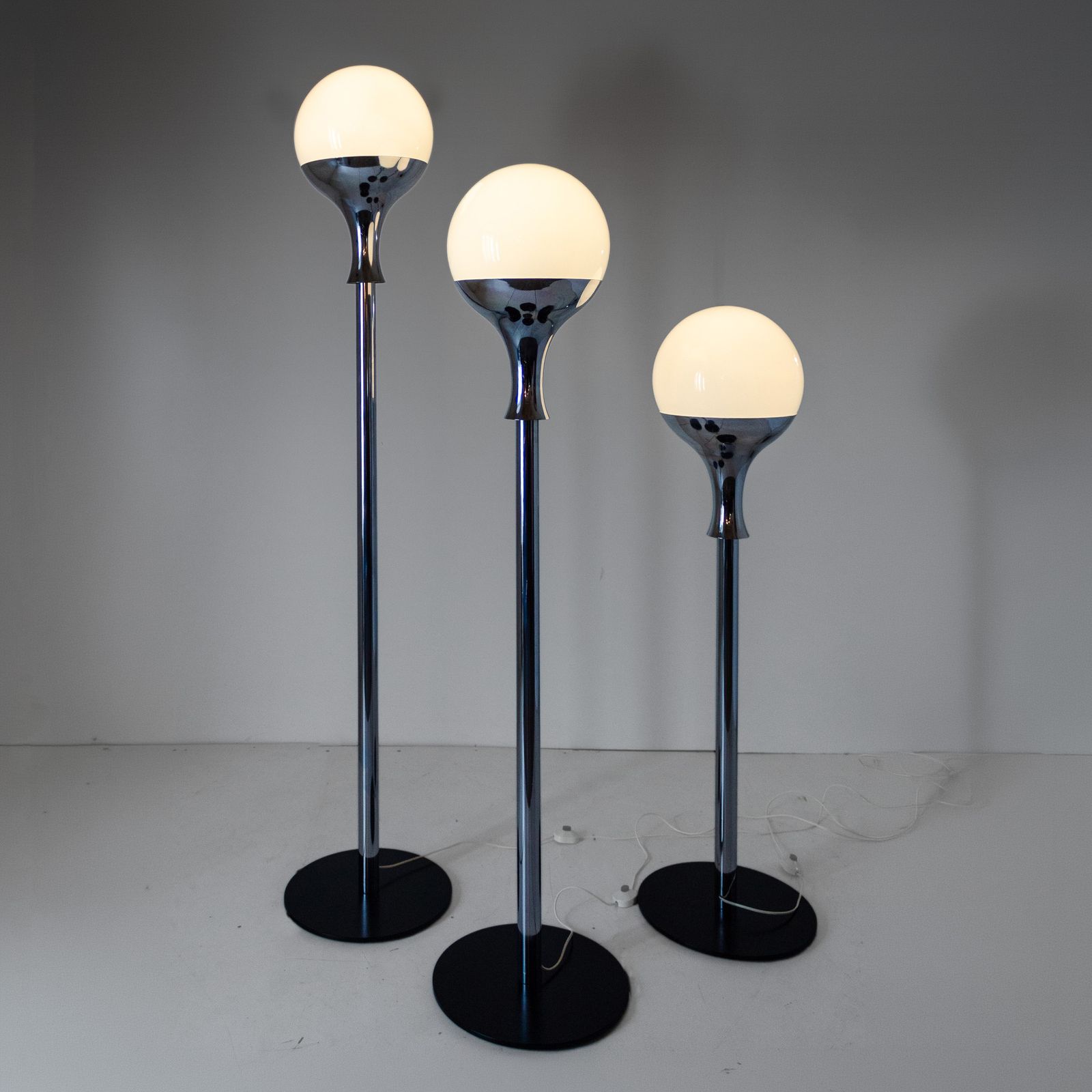 4800.0 Set Of Three Vintage Floor Lamps, Italian Design In The Style Of Artemide, 1970s photo