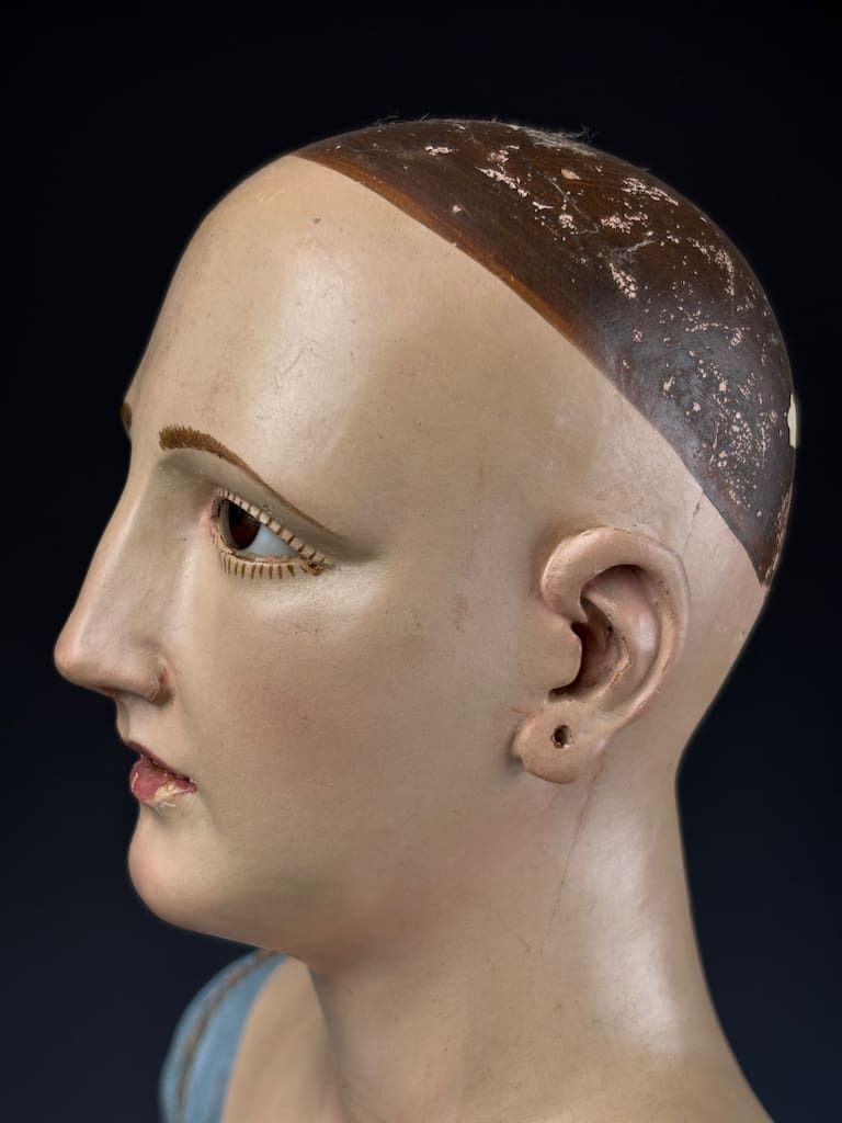 photo vintage Mid 18th Century Italian Polychrome & Gesso Santos Figure (Female Saint)