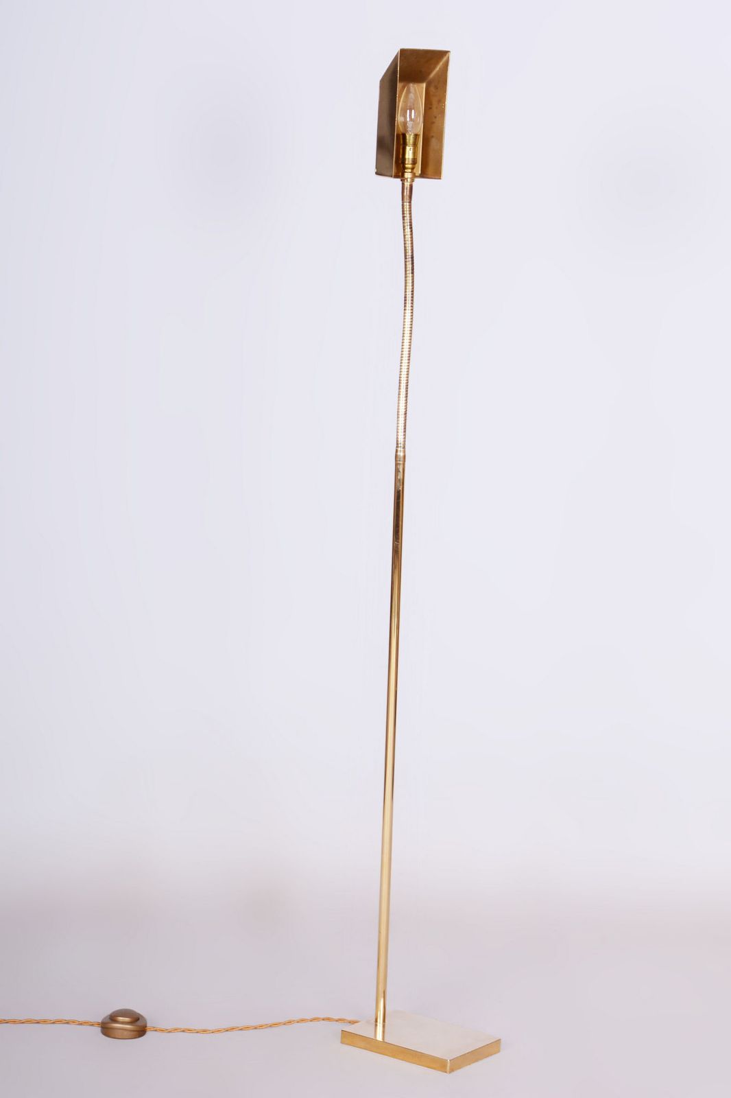 Original Mid Century Floor Lamp, Brass, Elecrical Revision, Germany, 1970s photo buy