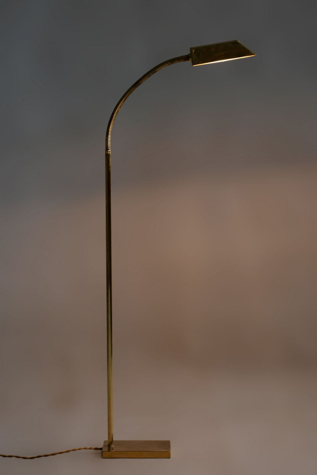 photo for sale Original Mid Century Floor Lamp, Brass, Elecrical Revision, Germany, 1970s