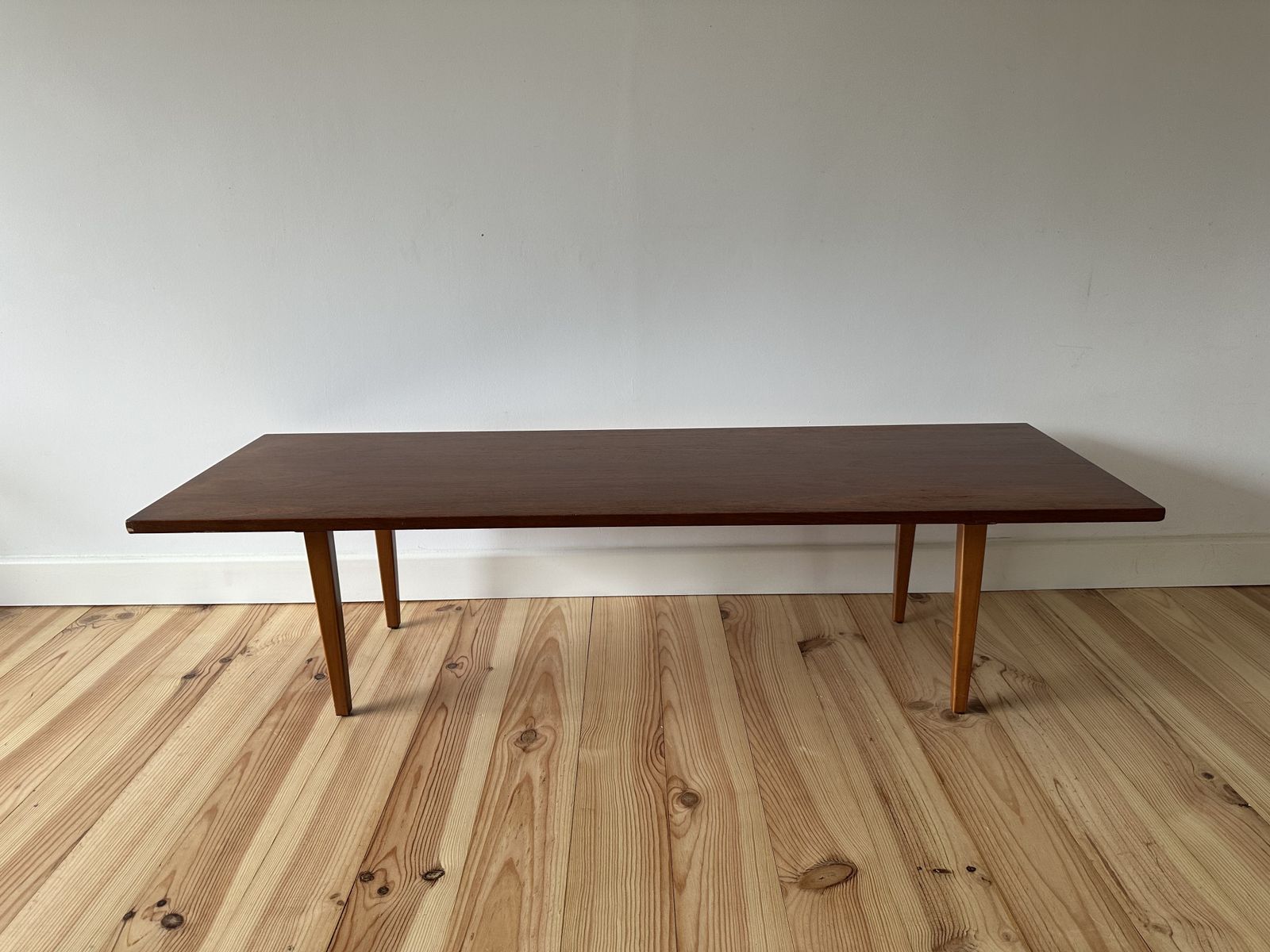 Mid Century Teak Coffee Table 1960's Tapered Legs photo Furniture