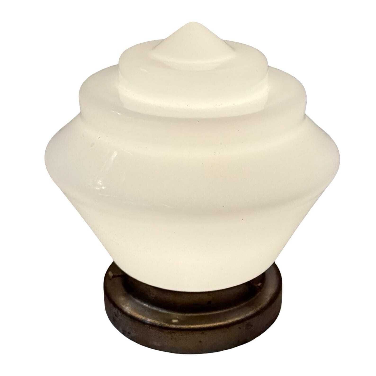 Art Deco   Gispen   Ceiling Mounted Lamp With Opaline Glass And Metal Mount photo Lighting