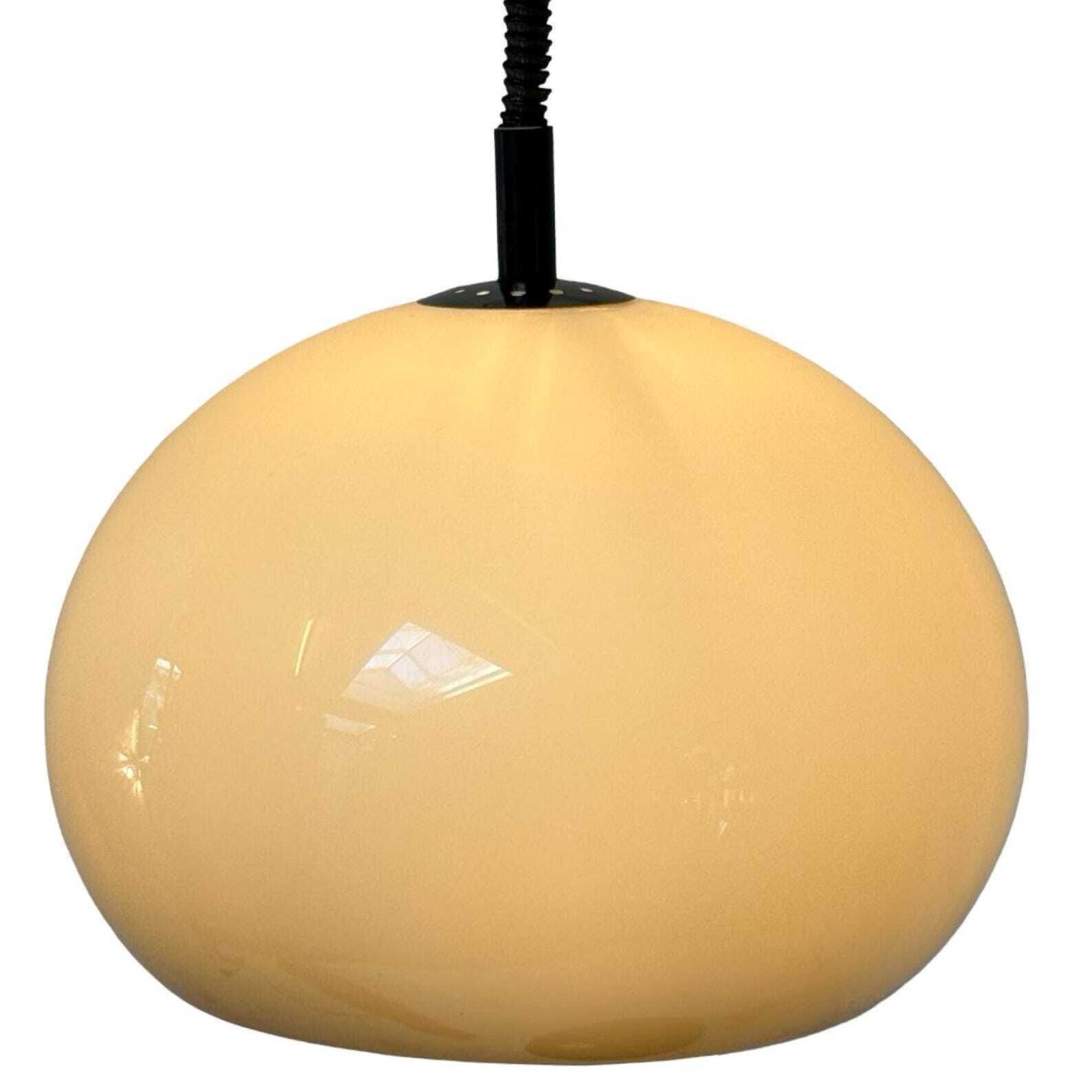 Vintage   Brown/Smoker Acrylic   Hanging Pendant Including Rollycord   Dutch Design, Space Age   Large