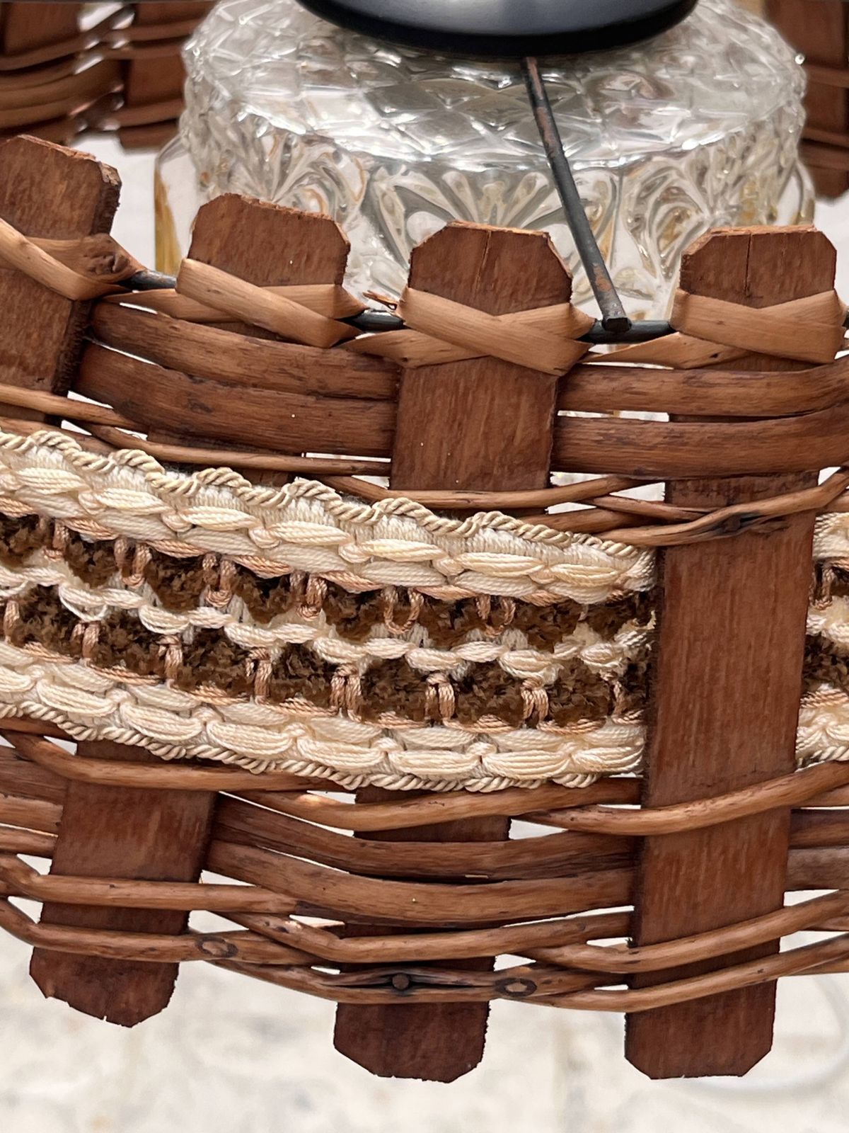 photo furniture Wooden And Wicker Hanging Decoration
