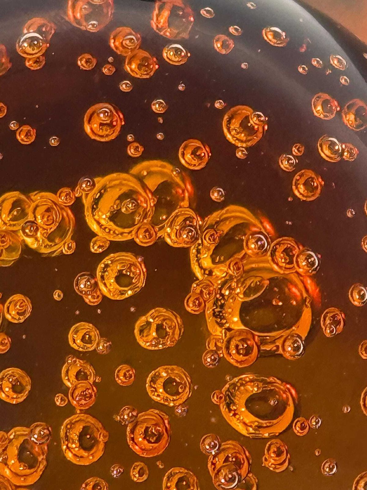 Handmade   Orange / Dark Amber   Paperweight / Paperweight   Trapped Air Bubbles   Large photo for sale