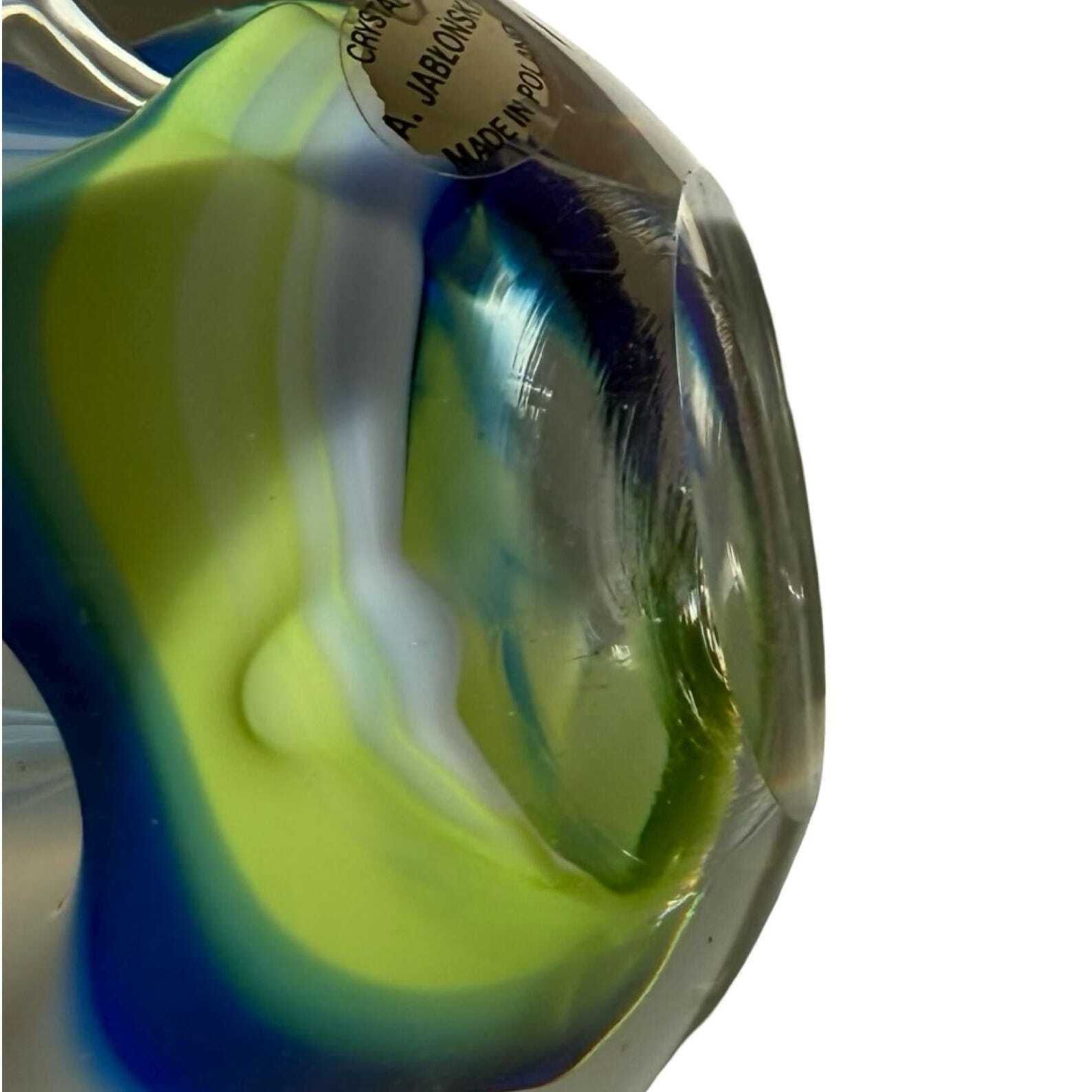 Adam Jablonski   Paper Weight   Solid Crystal Glass, Signed photo 162.0