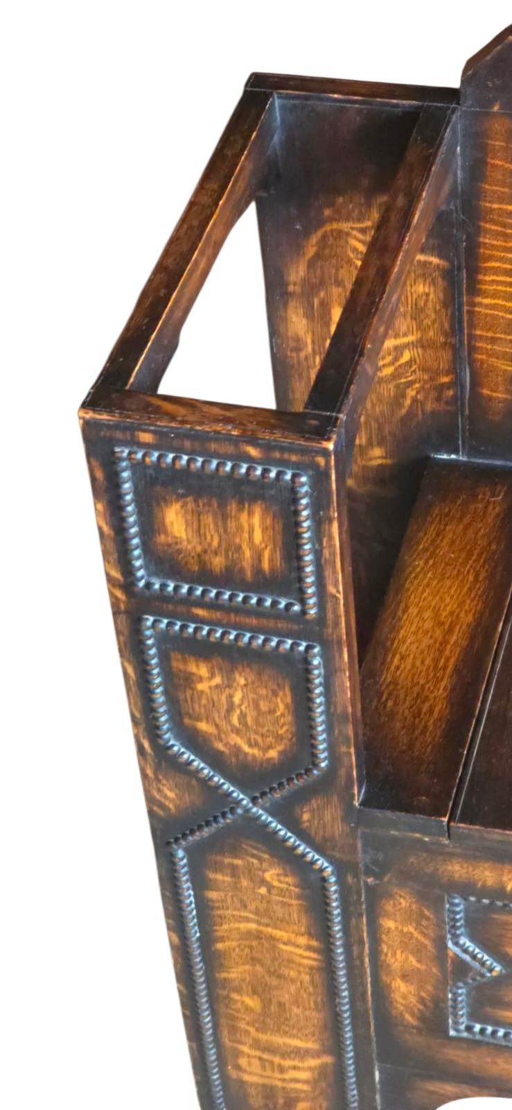 photo for sale Vintage 1930s Oak Monk’s Bench Hall Settle With Umbrella Stands Jacobean Style