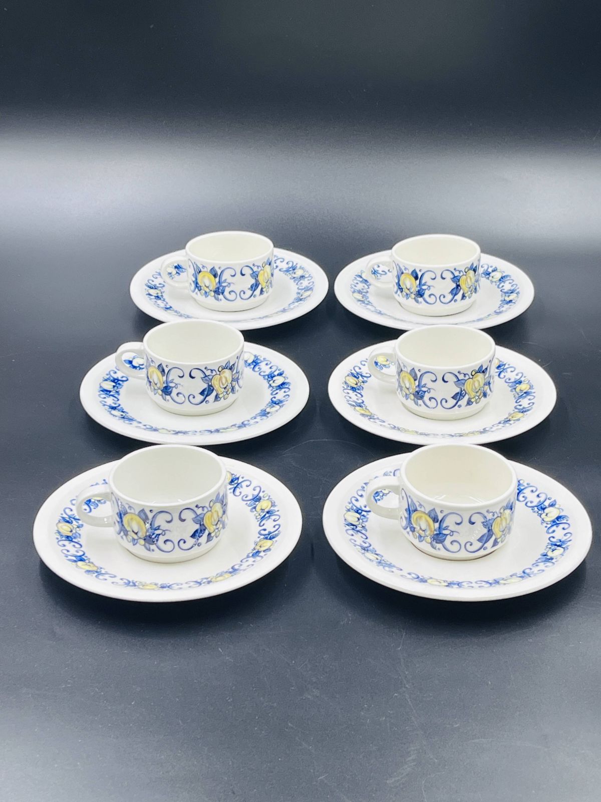 Set Of 6 Villeroy & Boch Espresso Cups And 6 Saucers – Cadiz Pattern photo furniture