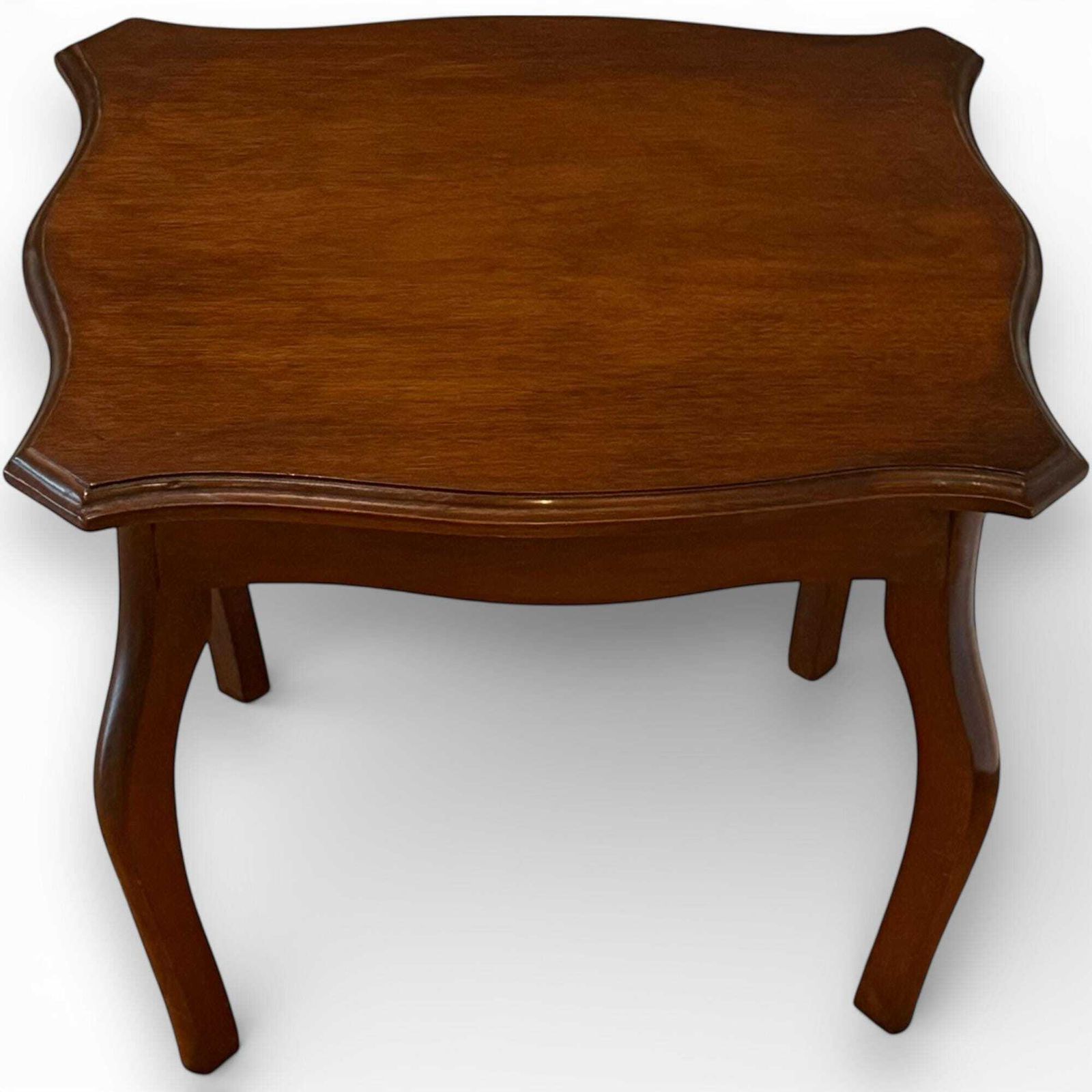 Vintage Queen Anne Mahogany Coffee Table Serpentine Top Cabriole Legs photo furniture