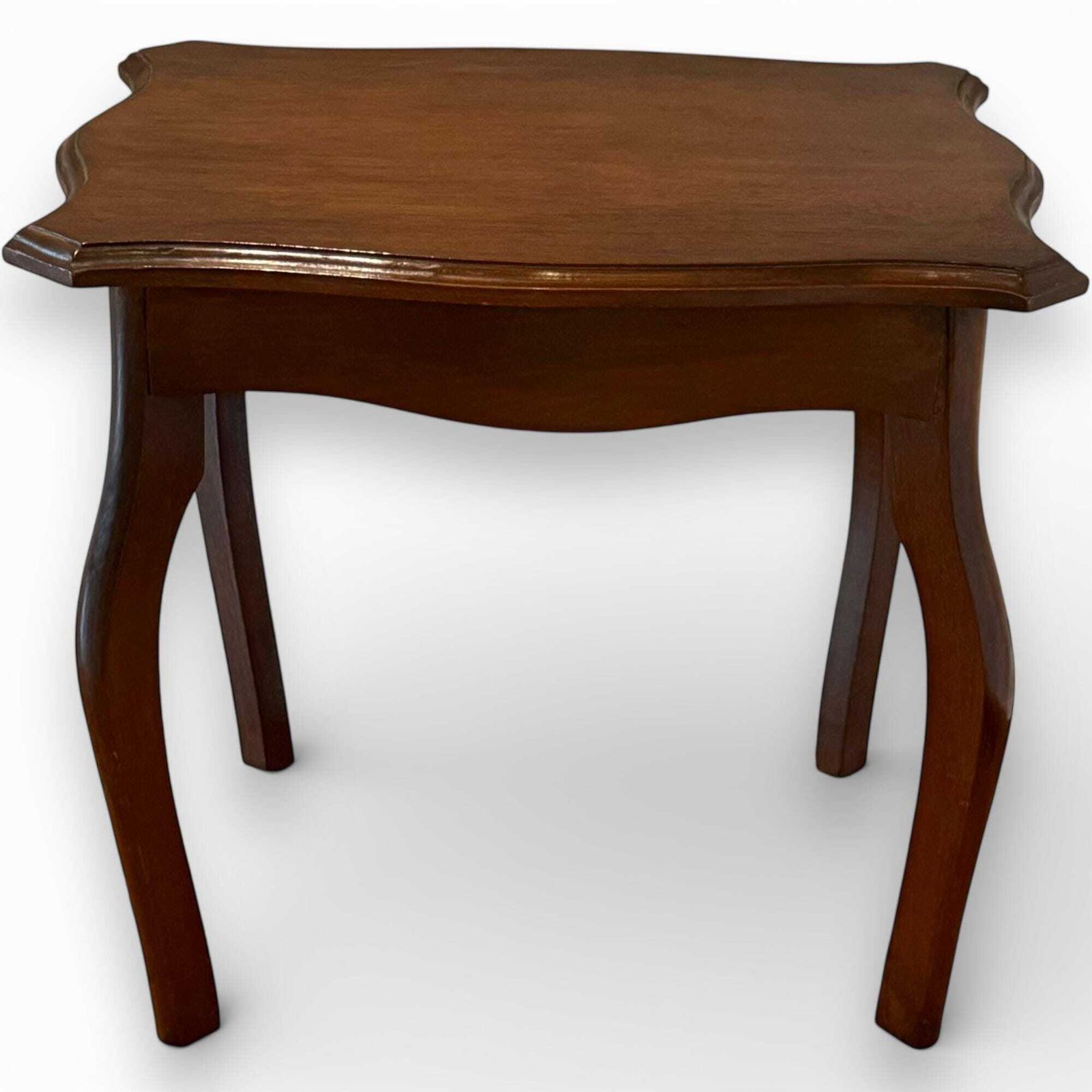 Vintage Queen Anne Mahogany Coffee Table Serpentine Top Cabriole Legs photo for sale