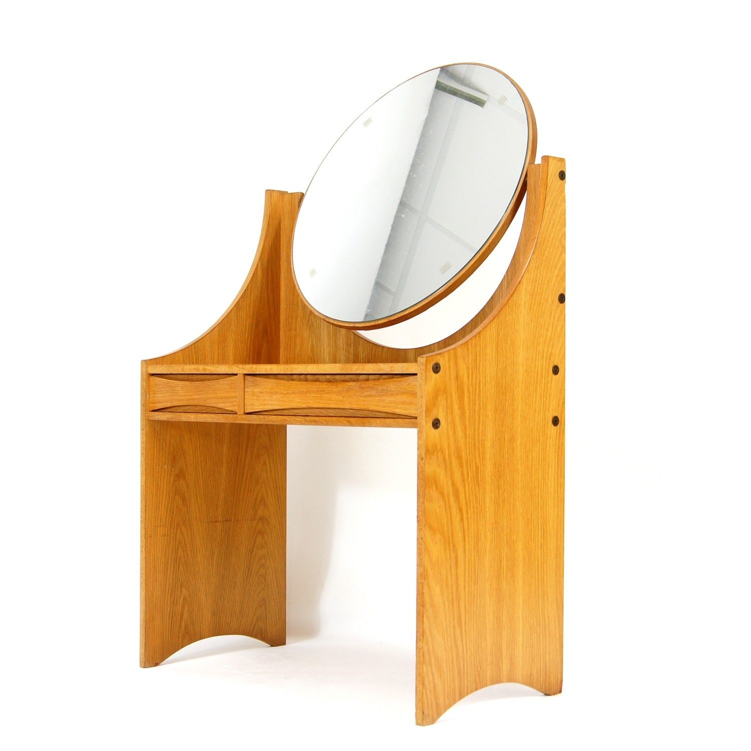 Retro Vintage Danish Oak Arne Vodder Dressing Table Vanity Mirror Desk 70s Mcm