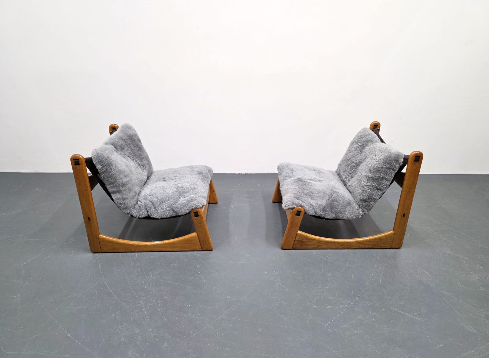 Set Of Five   Carl Straub Lounge Chairs In Sheep Wool, Germany, 1970s photo buy