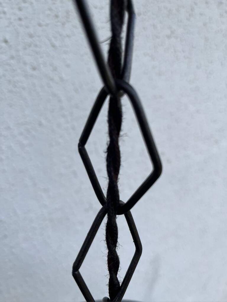 Industriële Metalen Hanglamp Met Spiegel photo vinterior