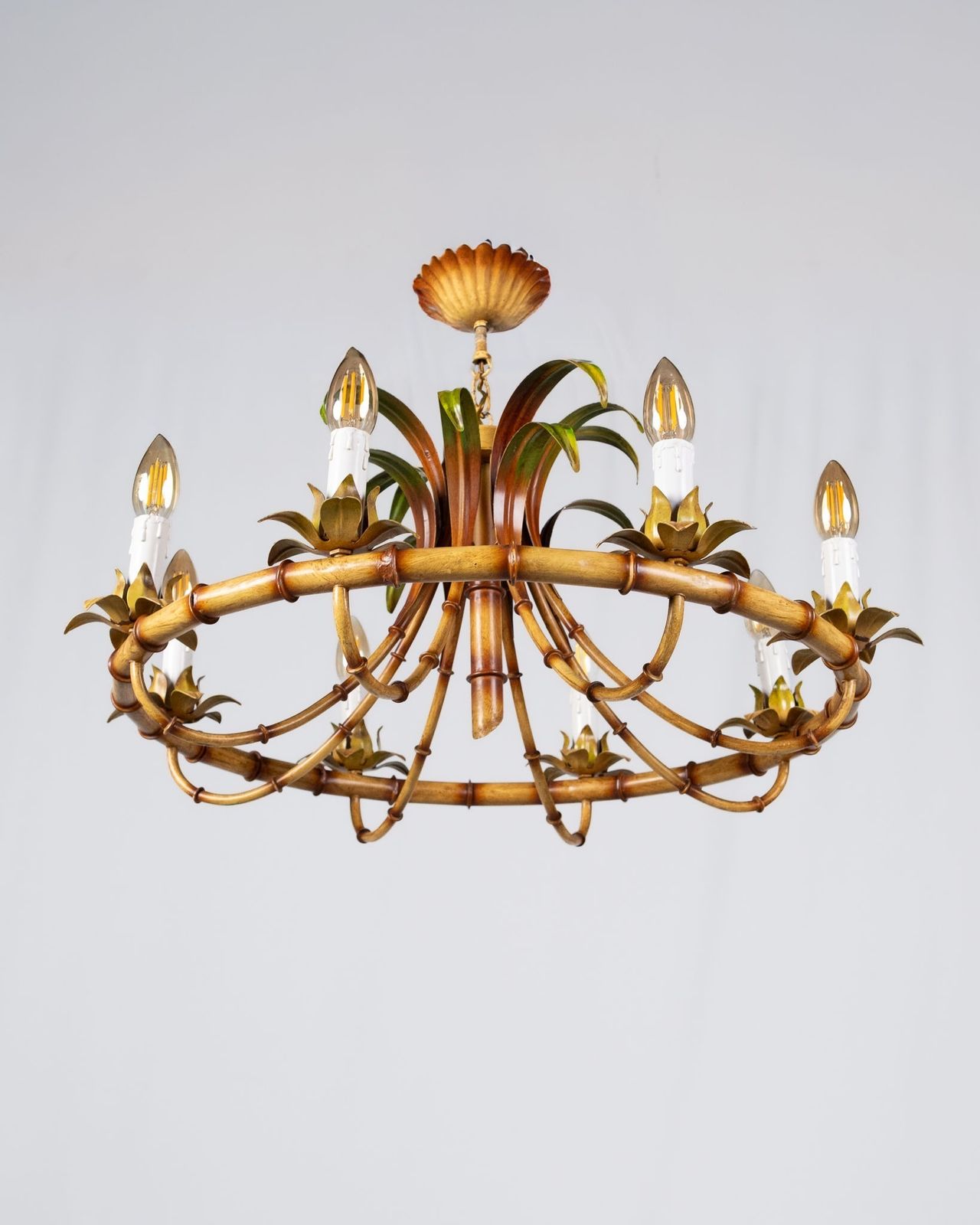 Italian Faux Bamboo Chandelier, Made In Italy, 1960s photo furniture