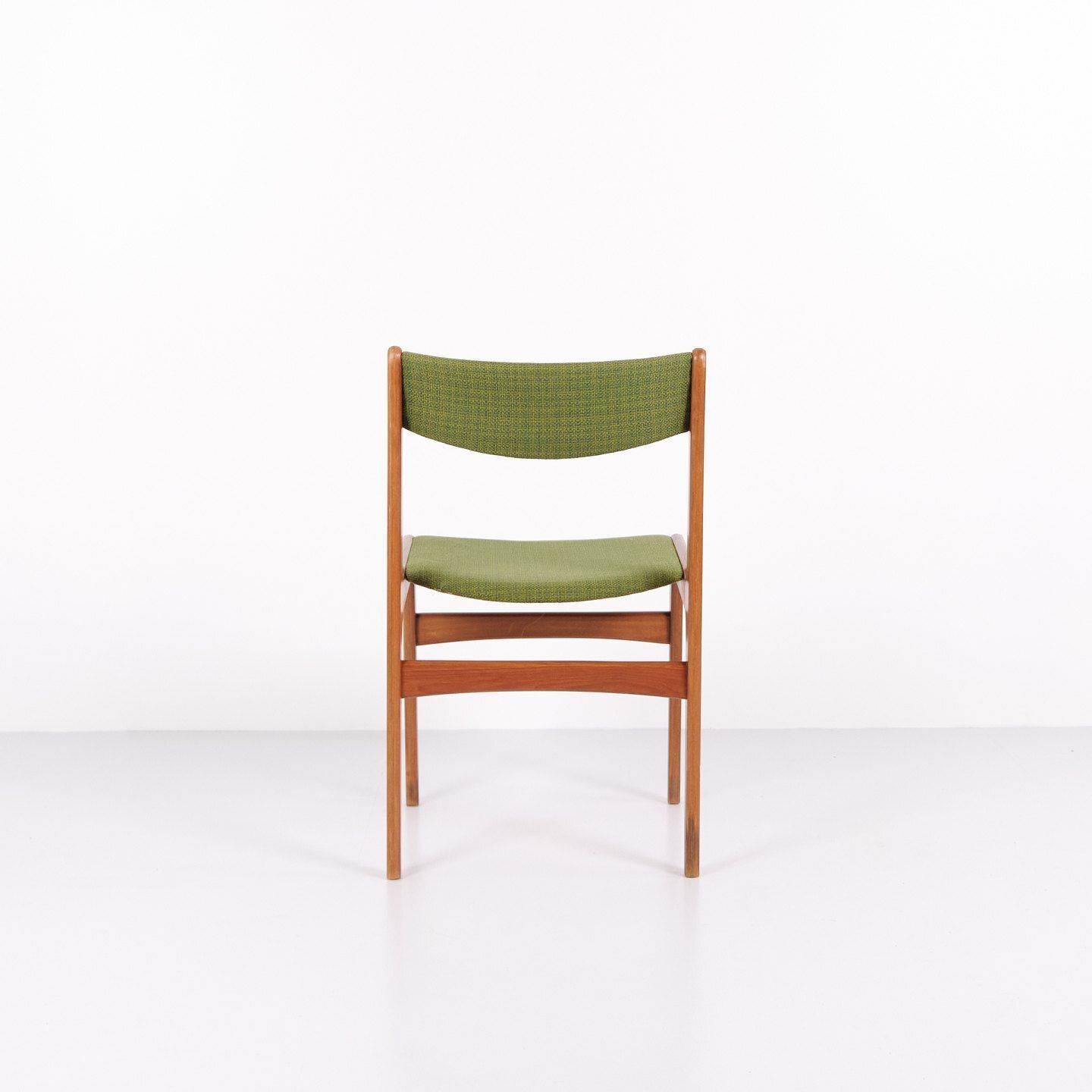 Erik Buch Dining Chair In Teak Upholstered With Green Fabric From The 1960s photo for sale