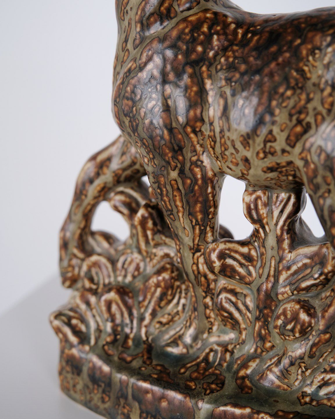 Stoneware Figurine   Designer Knud Kyhn   Royal Copenhagen   Model No. 21333   Motif Standing Deer photo vinterior