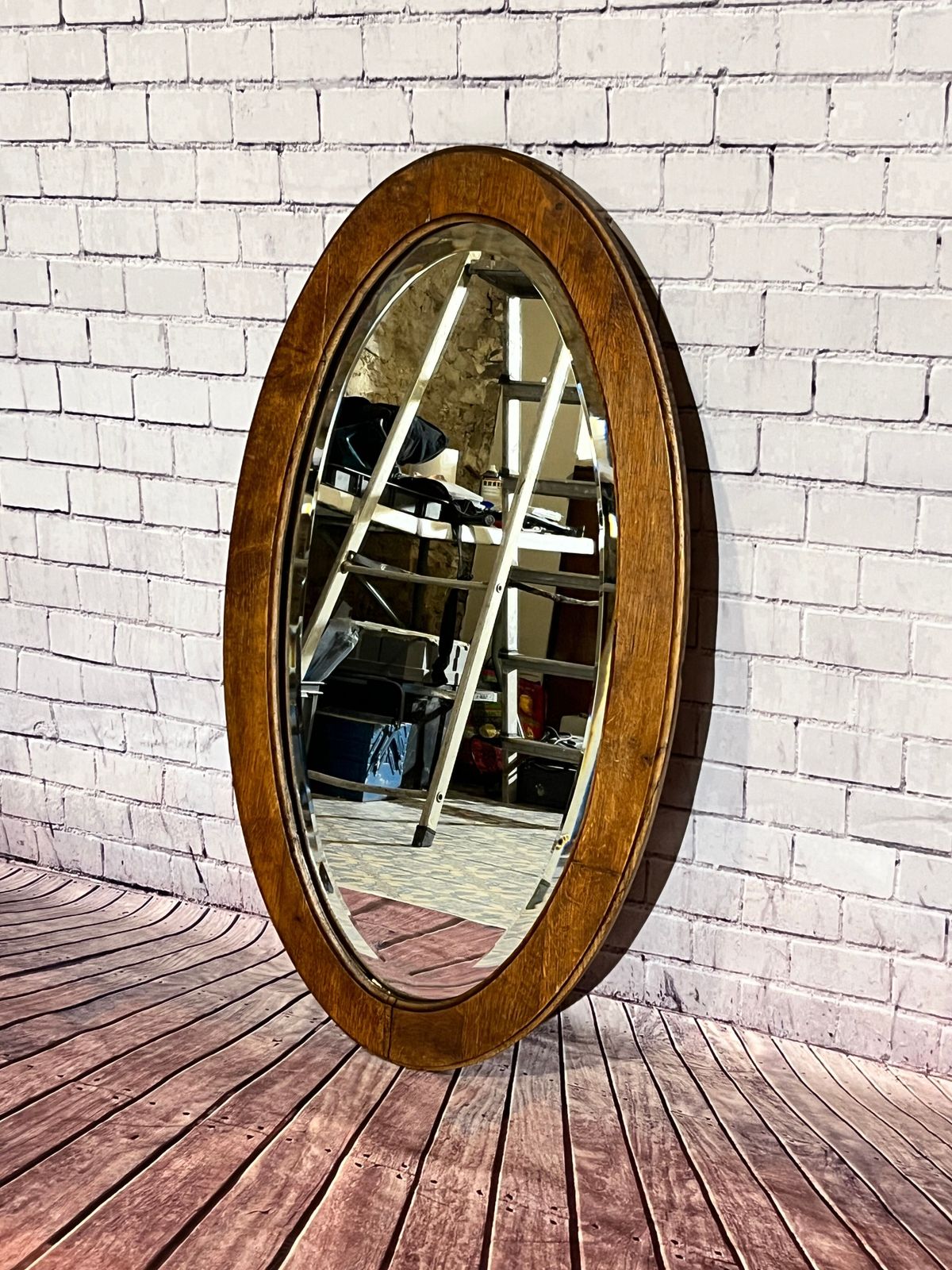 Ovale Houten Spiegel Met Geslepen Rand, 93x54 Cm photo furniture