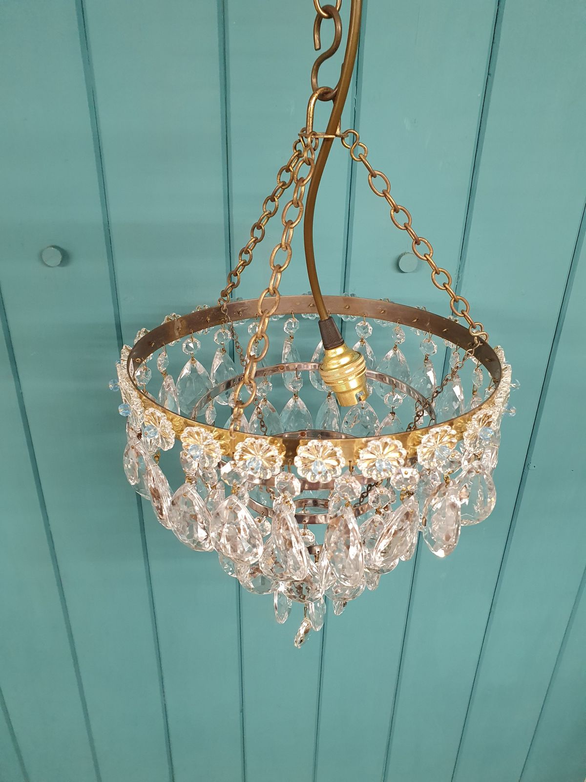 Early 20th Century Drip Chandelier 11" photo Lighting