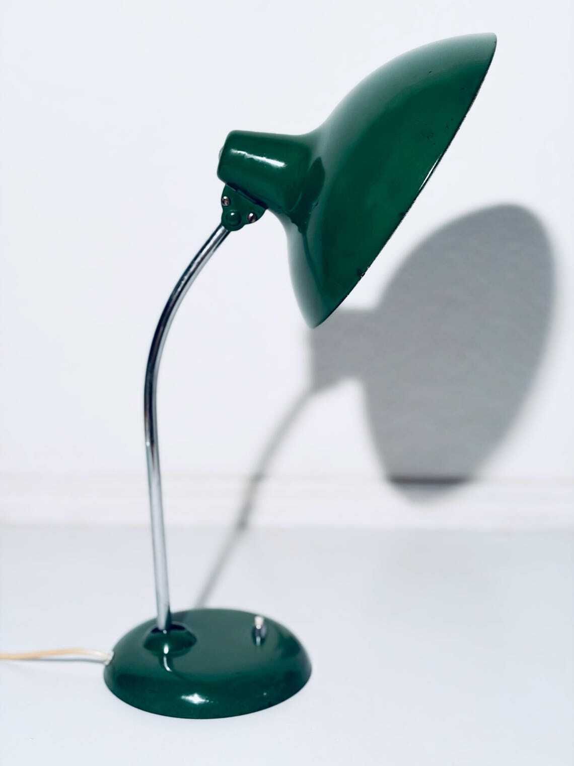 Kaiser Idell Green Desk Lamp Bauhaus  Christian Dell Model 6786 Vintage Decor 1950s photo Lighting